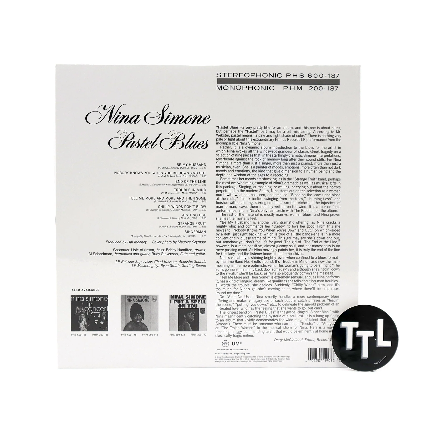 Nina Simone: Pastel Blues (Acoustic Sounds 180g) Vinyl LP - Image 3