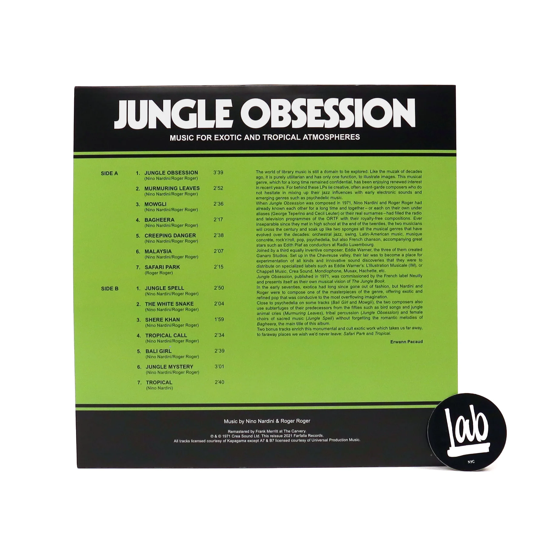 Nino Nardini & Roger Roger: Jungle Obsession - 50th Anniversary Edition (180g) Vinyl LP - Image 2
