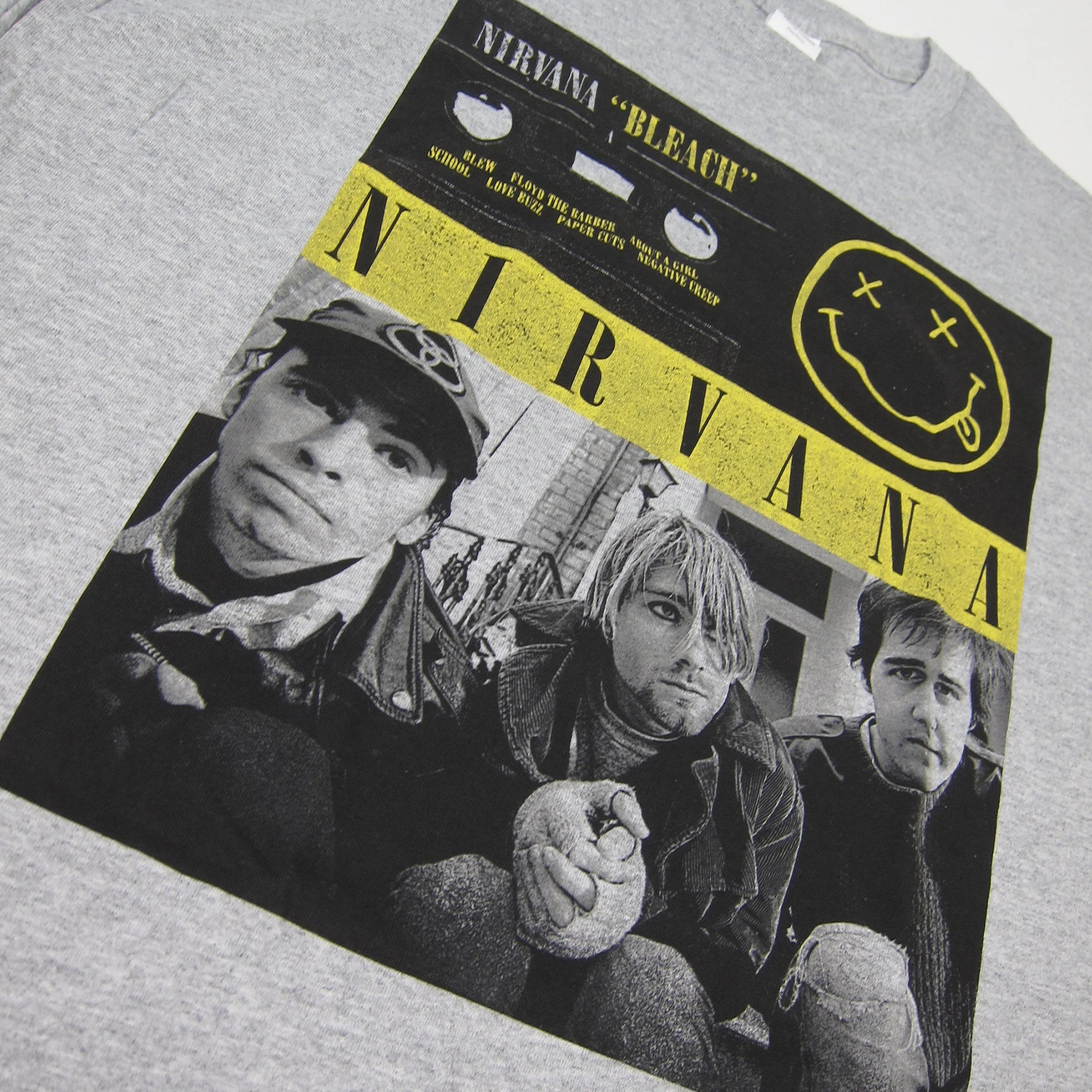 Nirvana: Bleach Cassette Photo Shirt - Heather Grey - Image 2