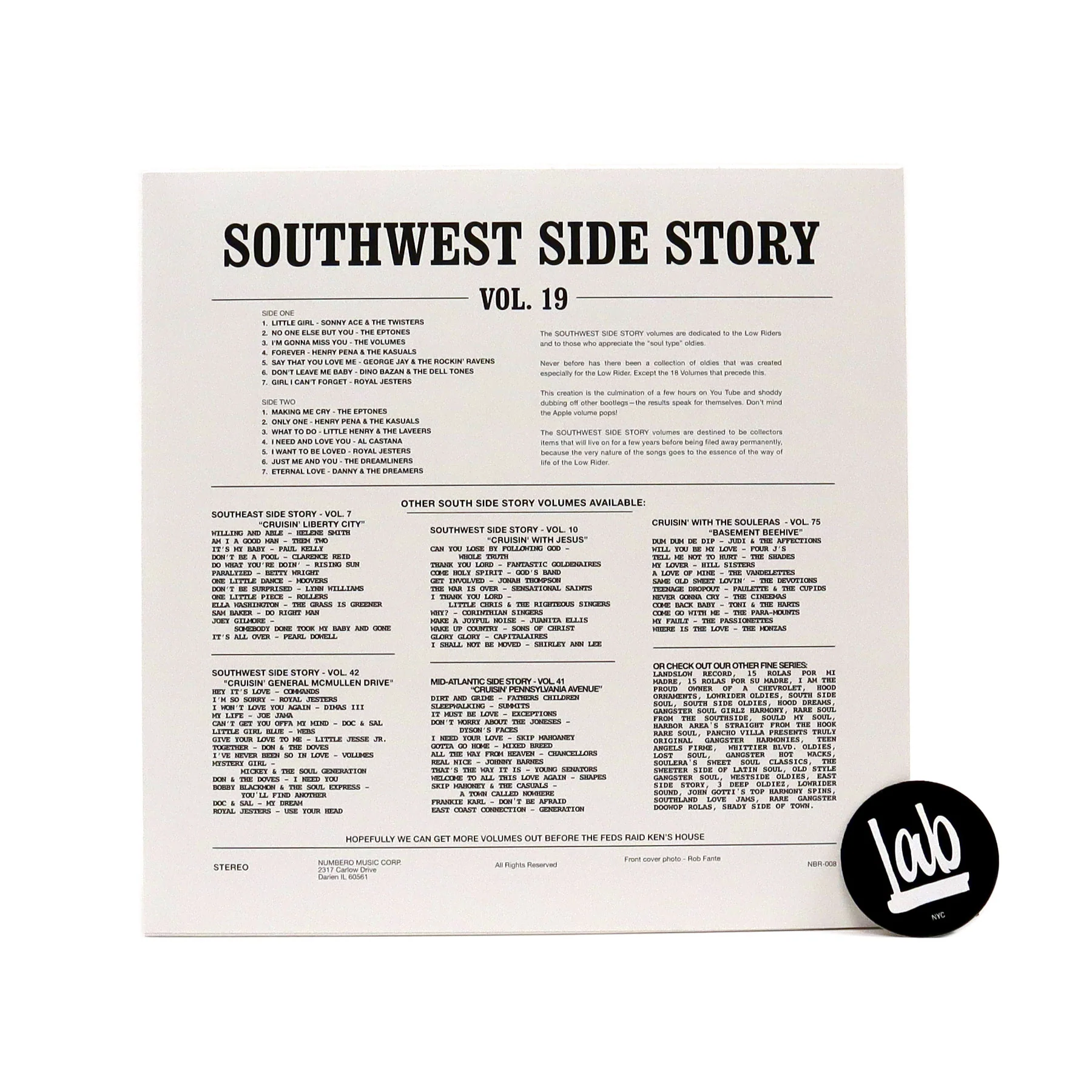 Numero Group: Southwest Side Story Vol. 19 (Colored Vinyl) Vinyl LP - Image 3