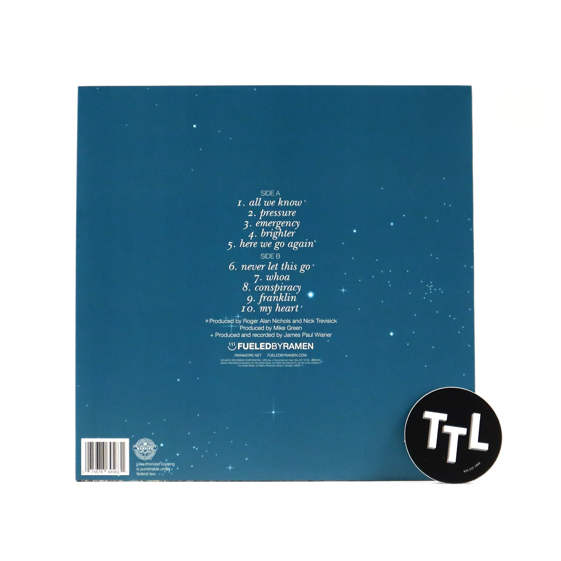 Paramore: All We Know Is Falling (Colored Vinyl) Vinyl LP - Image 3