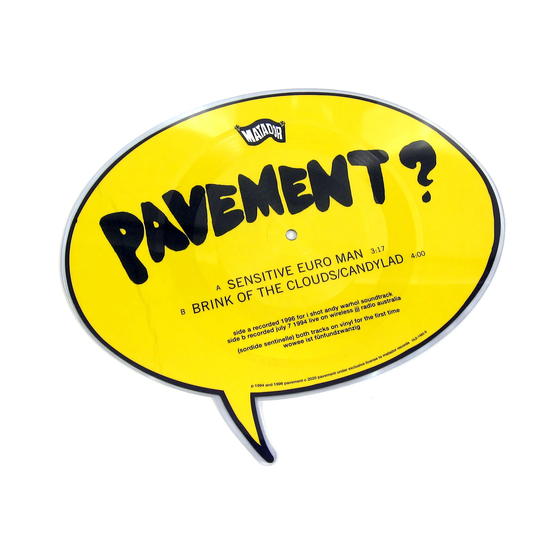 Pavement: Sensitive Euro Man (Pic Disc) Vinyl 7" - Image 3