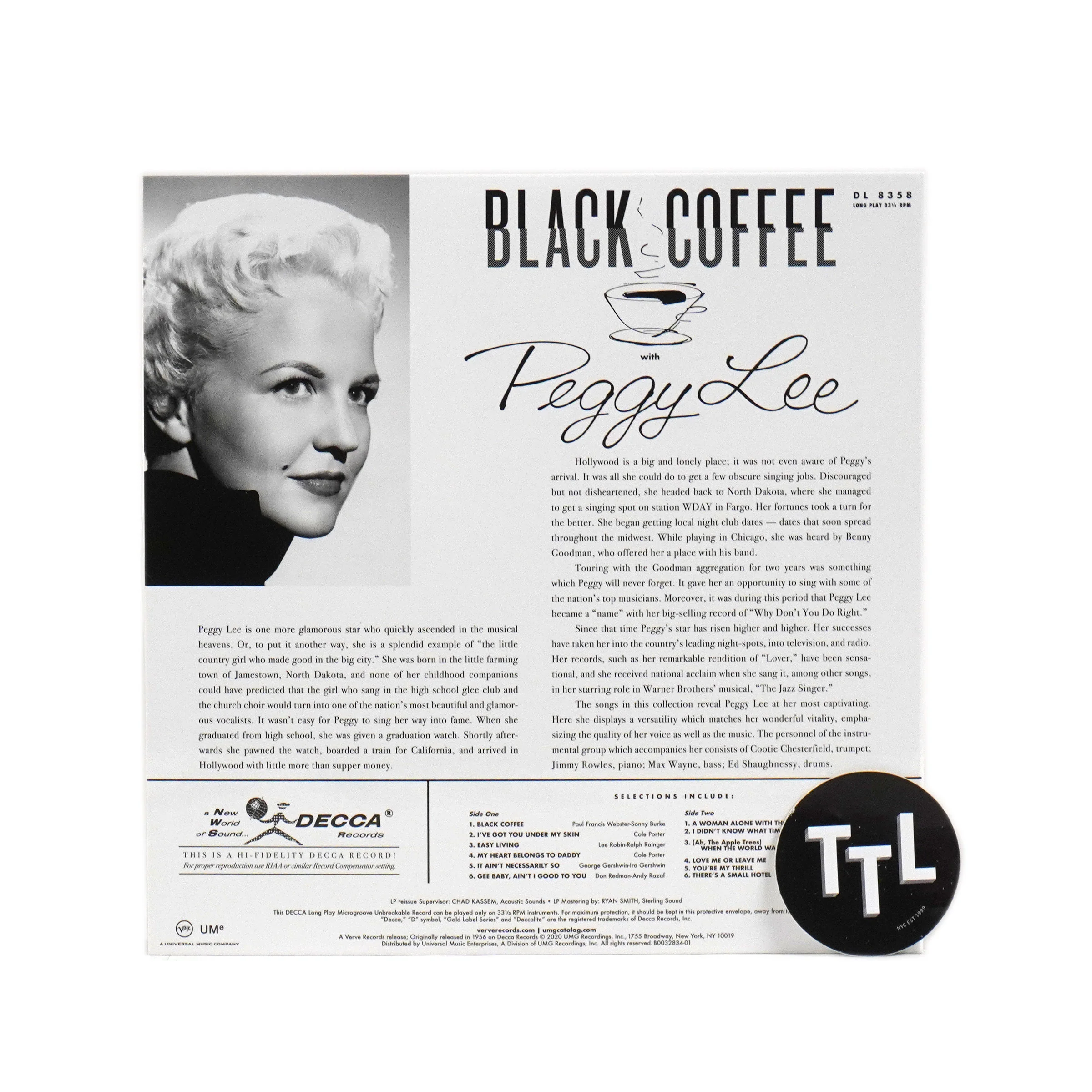Peggy Lee: Black Coffee (Acoustic Sounds 180g) Vinyl LP - Image 3