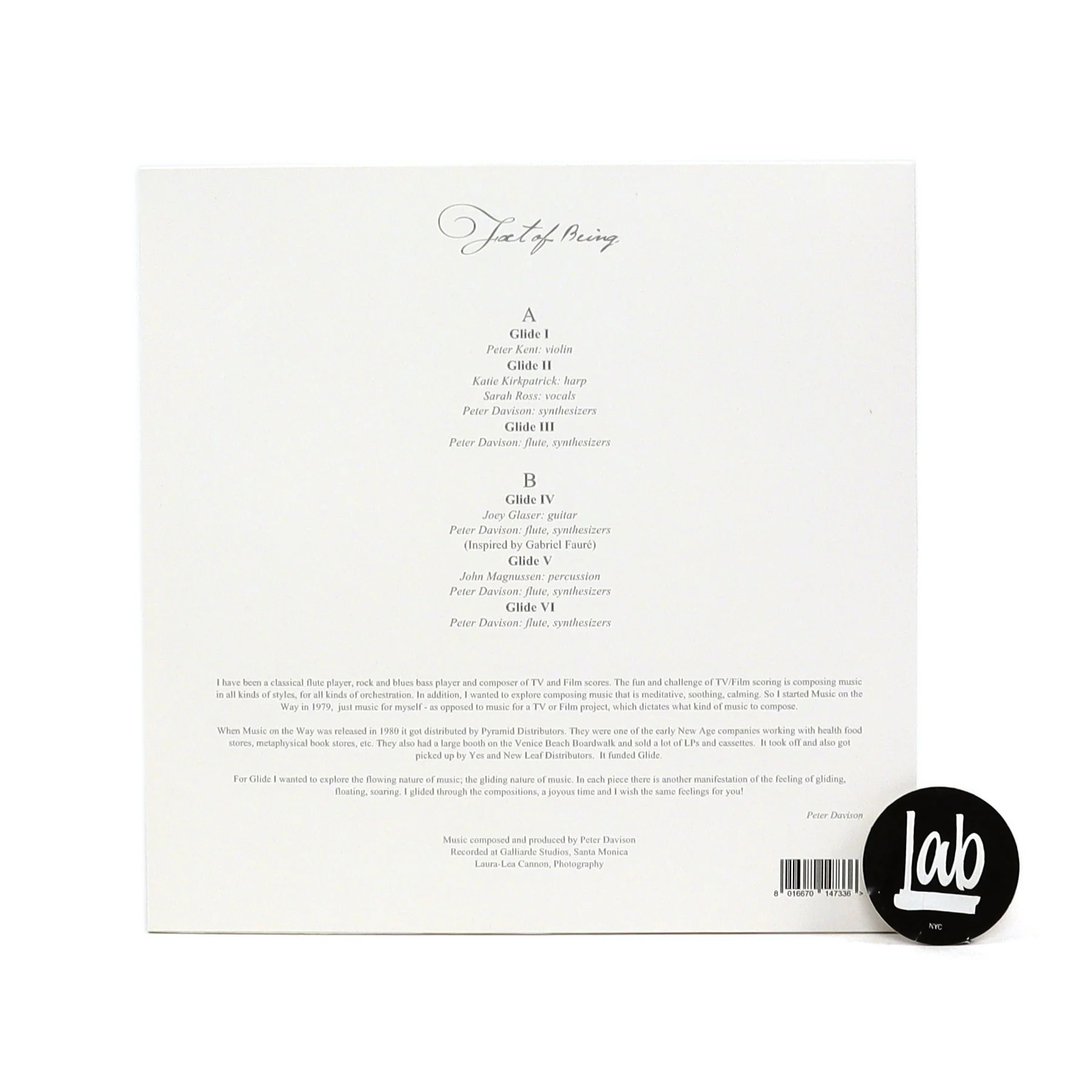 Peter Davison: Glide Vinyl LP - Image 2