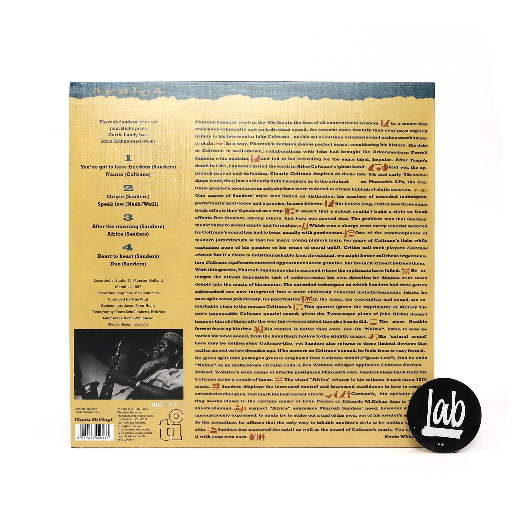 Pharoah Sanders: Africa (Music On Vinyl 180g, Colored Vinyl) Vinyl 2LP - Image 3