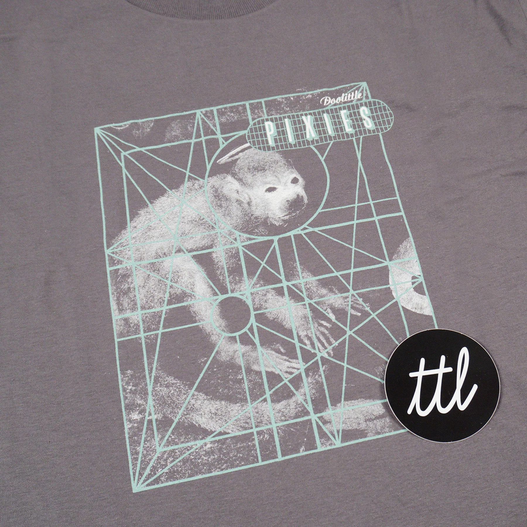 Pixies: Doolittle Monkey Grid Shirt - Charcoal - Image 2