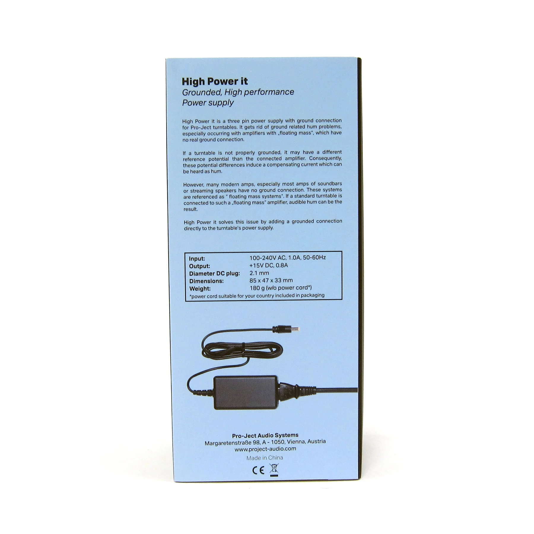 Pro-Ject: High Power-It 2 Grounded Power Cable for DC Turntables - Image 4
