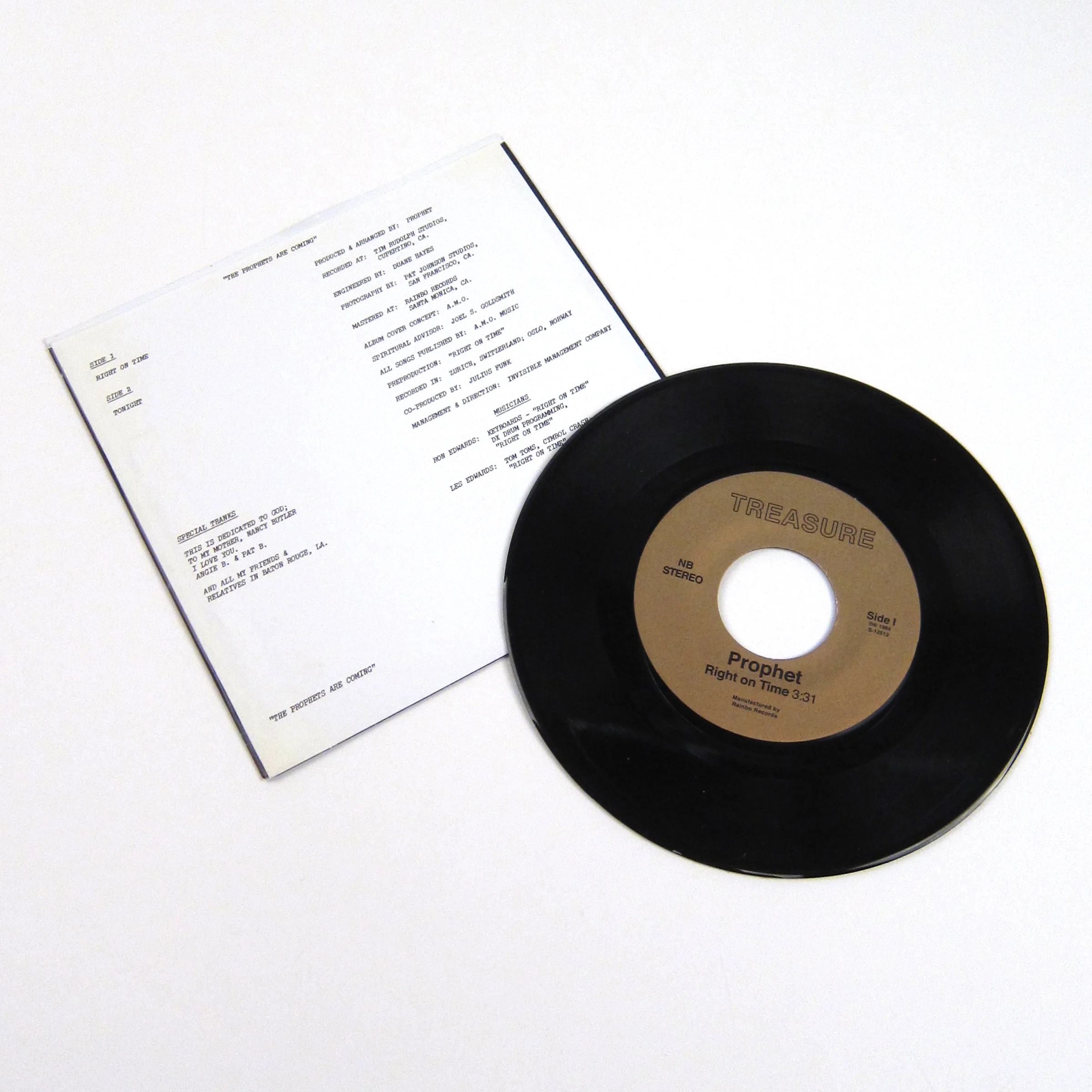 Prophet: Right On Time Vinyl 7" - Image 2