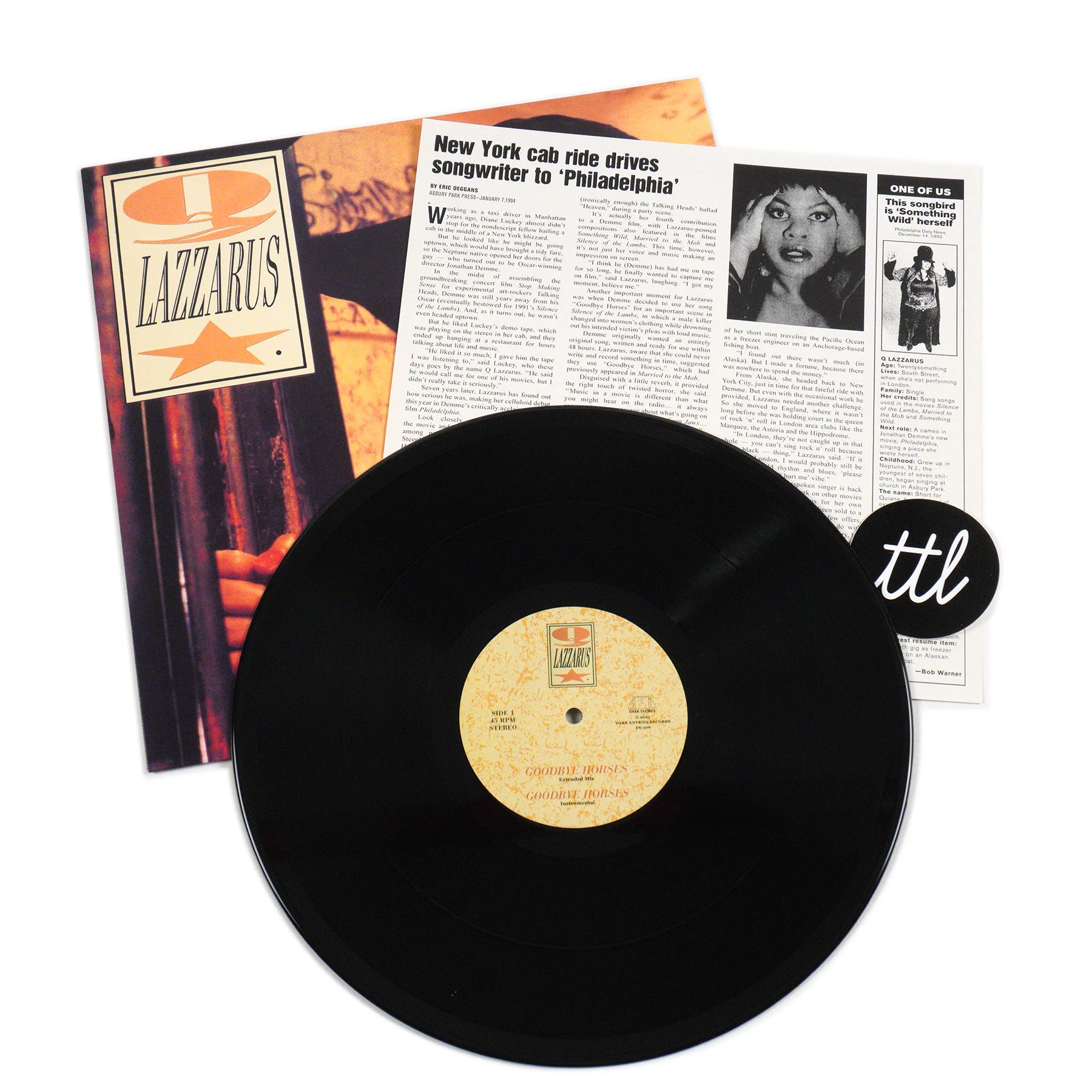 Q Lazzarus: Goodbye Horses Vinyl 12" - Image 2