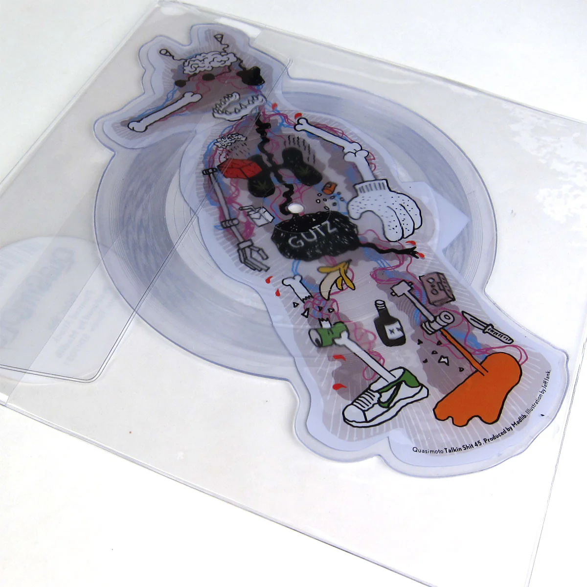Quasimoto: Talkin Shit / Planned Attack - X-Ray Die Cut Picture Disc (Blue Variant) Vinyl 7" - Image 3