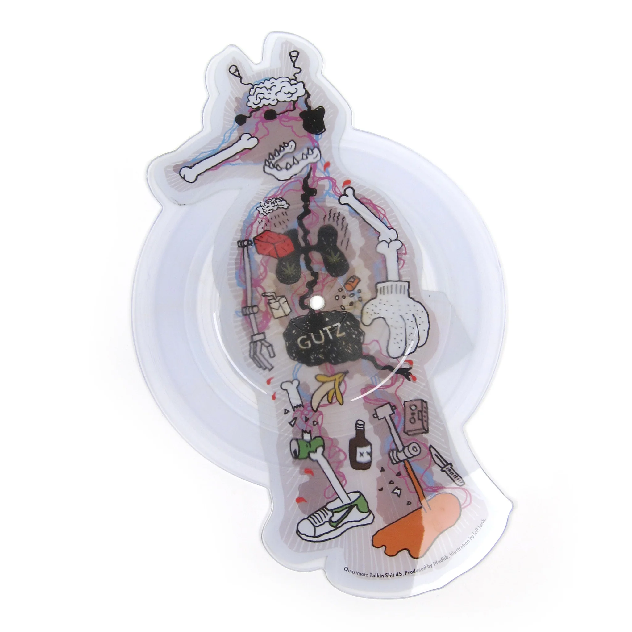 Quasimoto: Talkin Shit - X-Ray Pic Disc (Green Variant) Vinyl 7" - Image 3