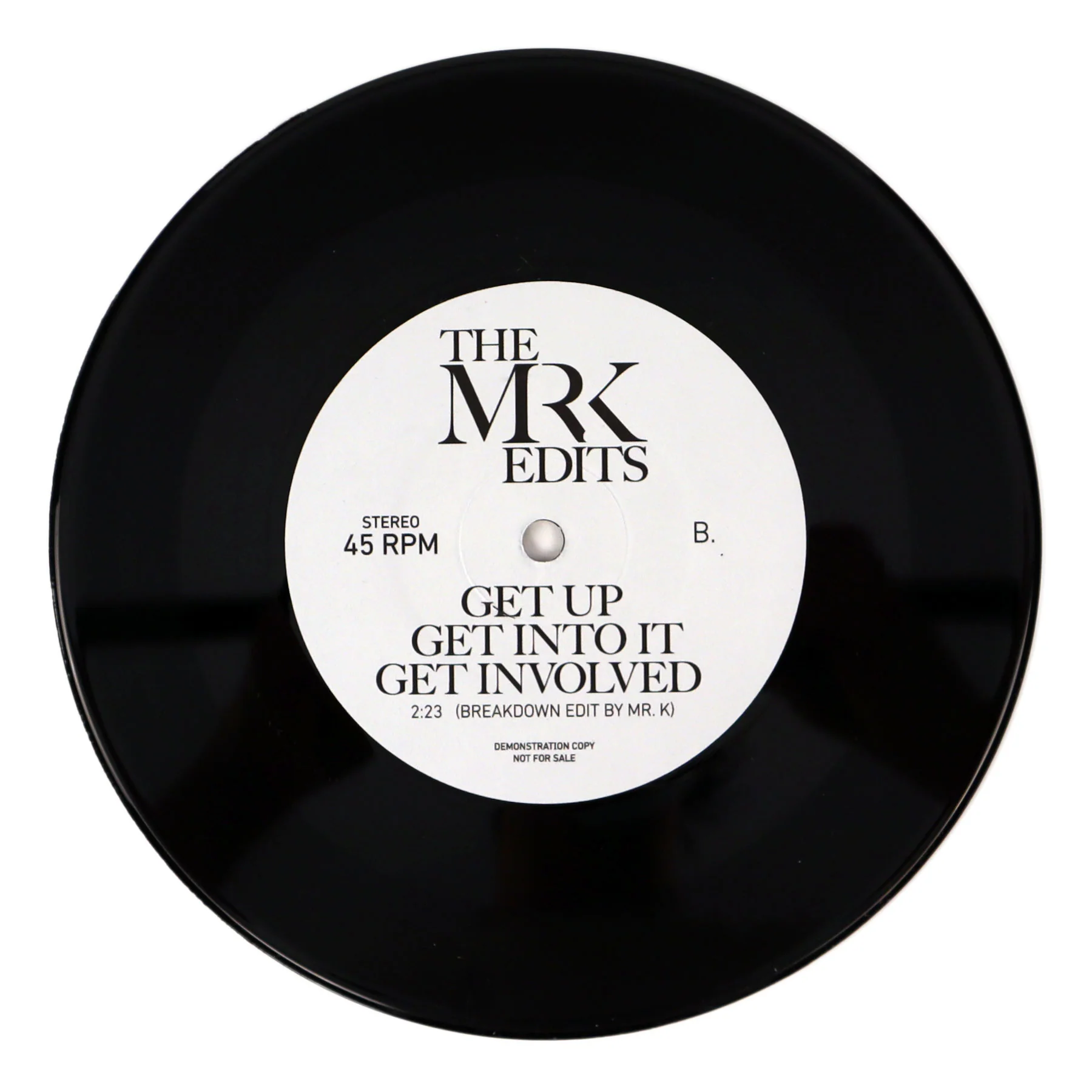 Mr. K: Street Player / Get Up Get Into It Get Involved (Danny Krivit Edits) Vinyl 7" - Image 2