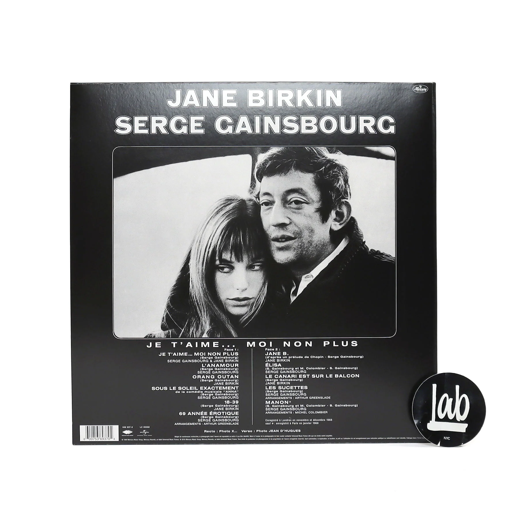 Serge Gainsbourg & Jane Birkin: Jane Birkin Et Serge Gainsbourg (180g, Import) Vinyl LP - Image 2