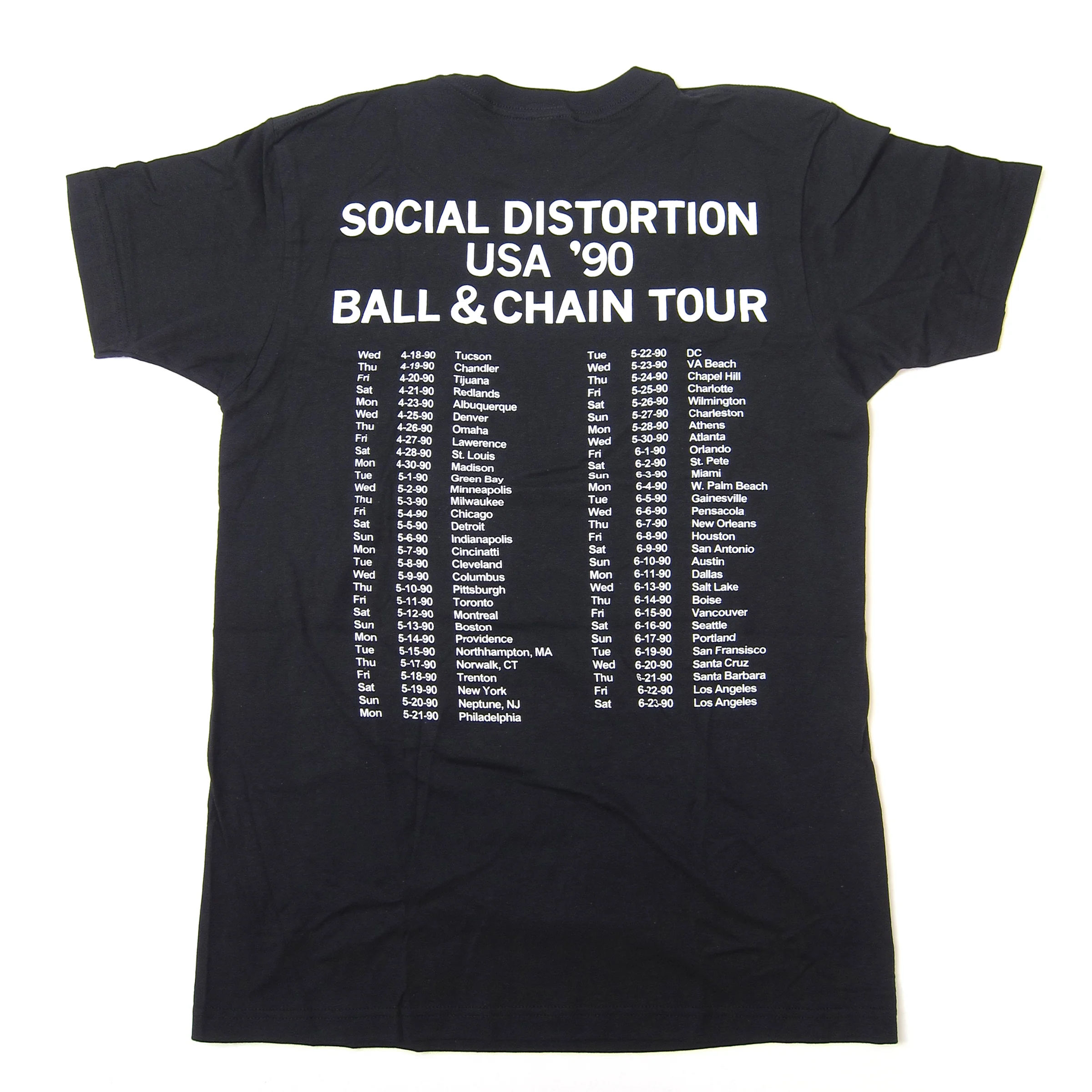 Social Distortion: Ball & Chain Tour Shirt - Coal - Image 3