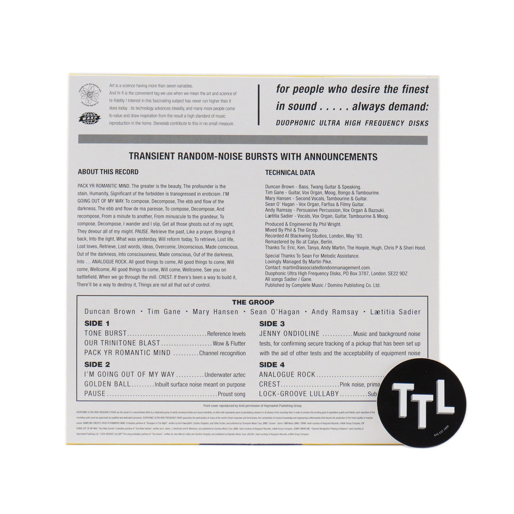 Stereolab: Transient Random-Noise Bursts With Announcements Vinyl 2LP - Image 3