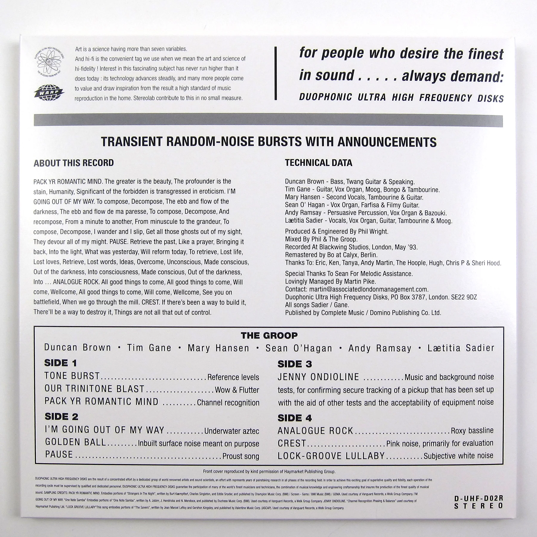 Stereolab: Transient Random-Noise Bursts With Announcements Vinyl 3LP - Image 3