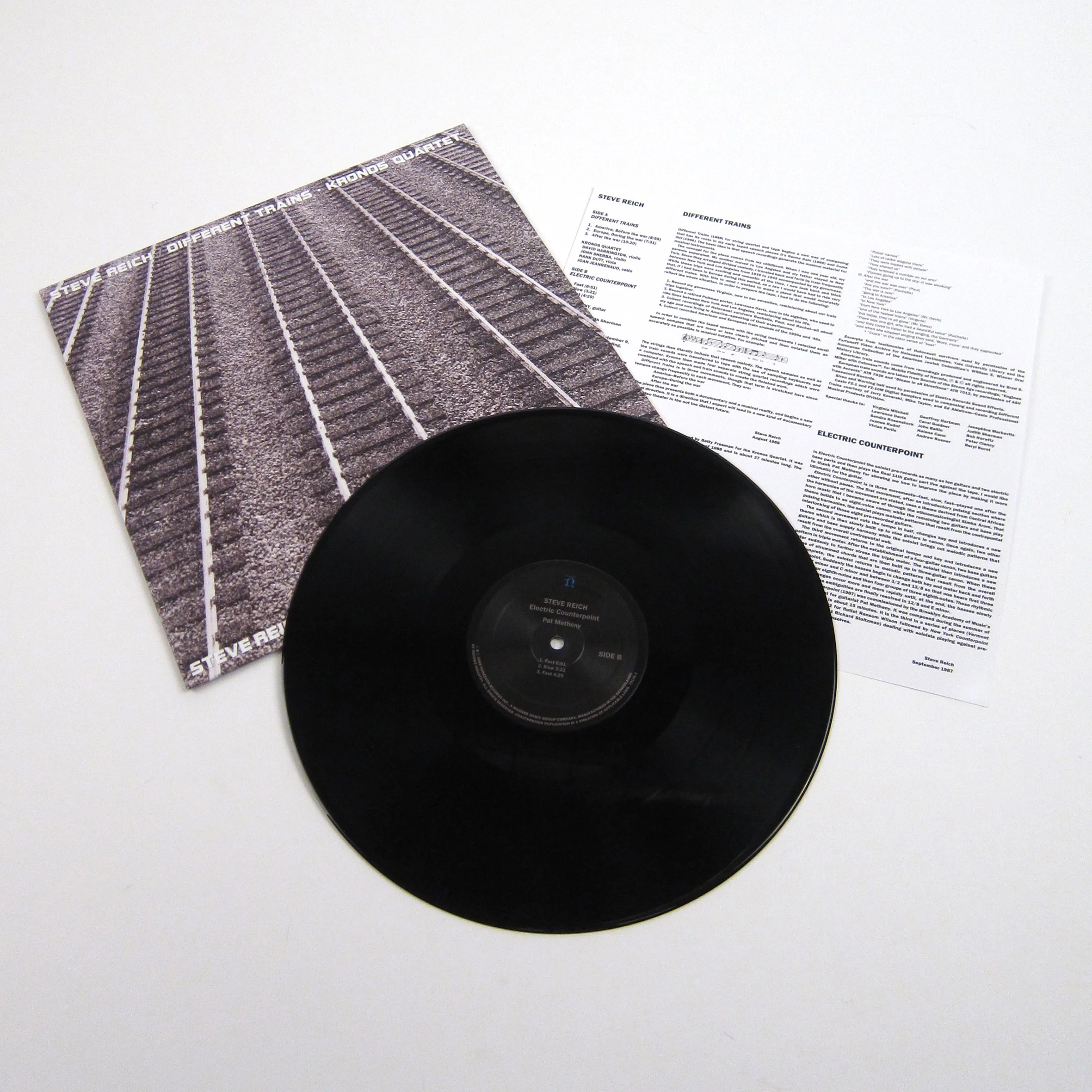 Steve Reich: Different Trains / Electric Counterpoint (Kronos Quartet, Pat Metheny) Vinyl LP - Image 2