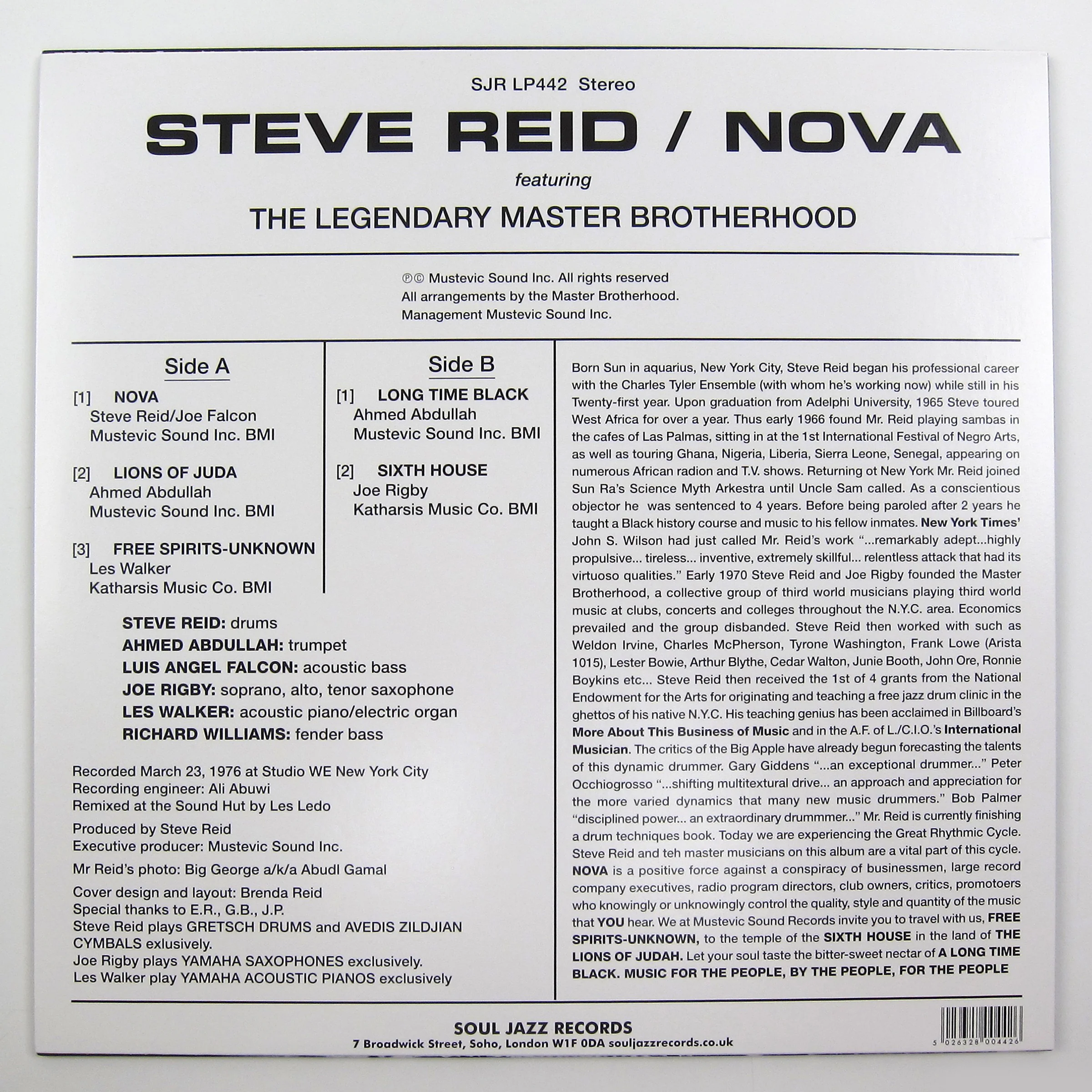 Steve Reid: Nova (Colored Vinyl) Vinyl LP - Image 3