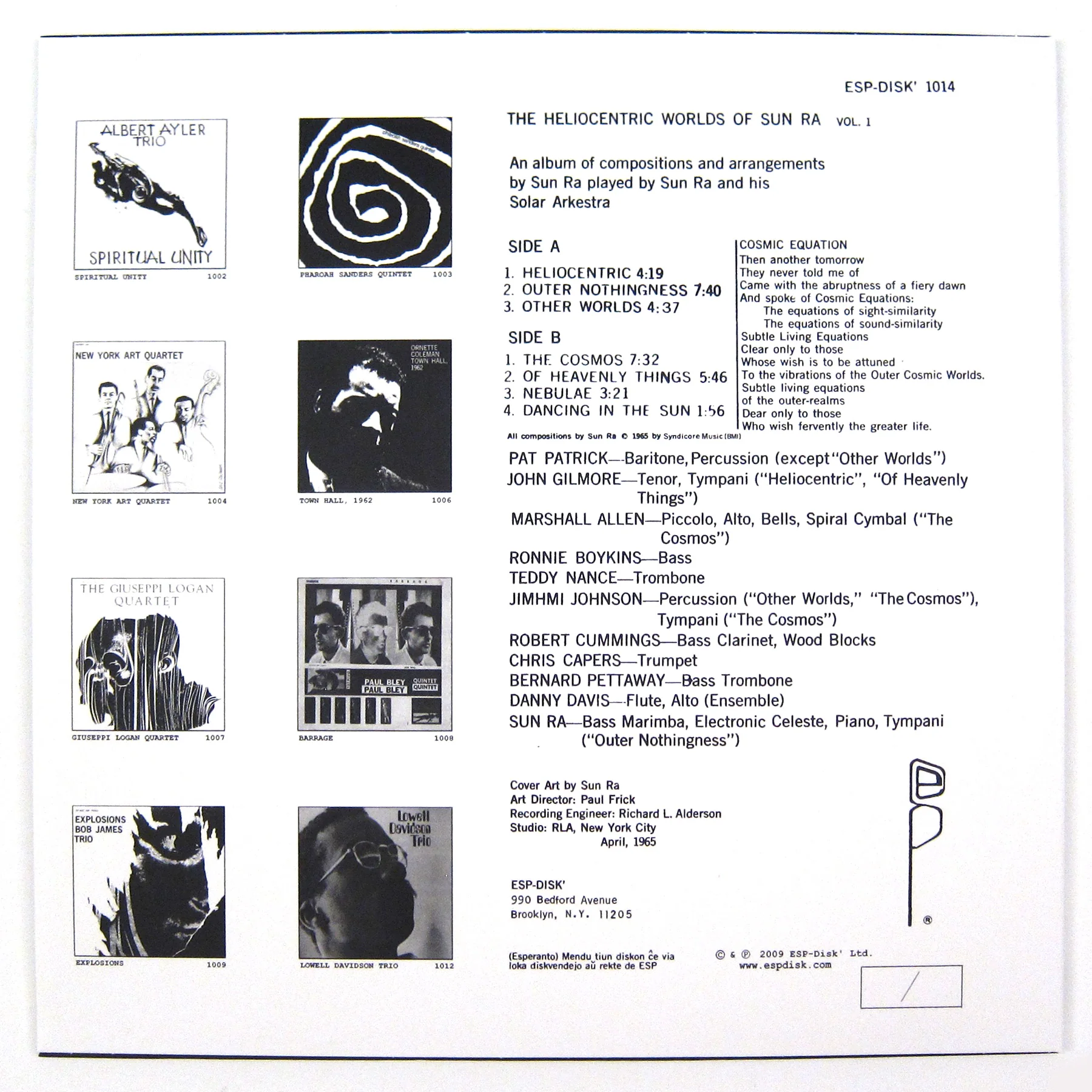 Sun Ra: The Heliocentric Worlds Of Sun Ra Vol.1 Vinyl LP - Image 2