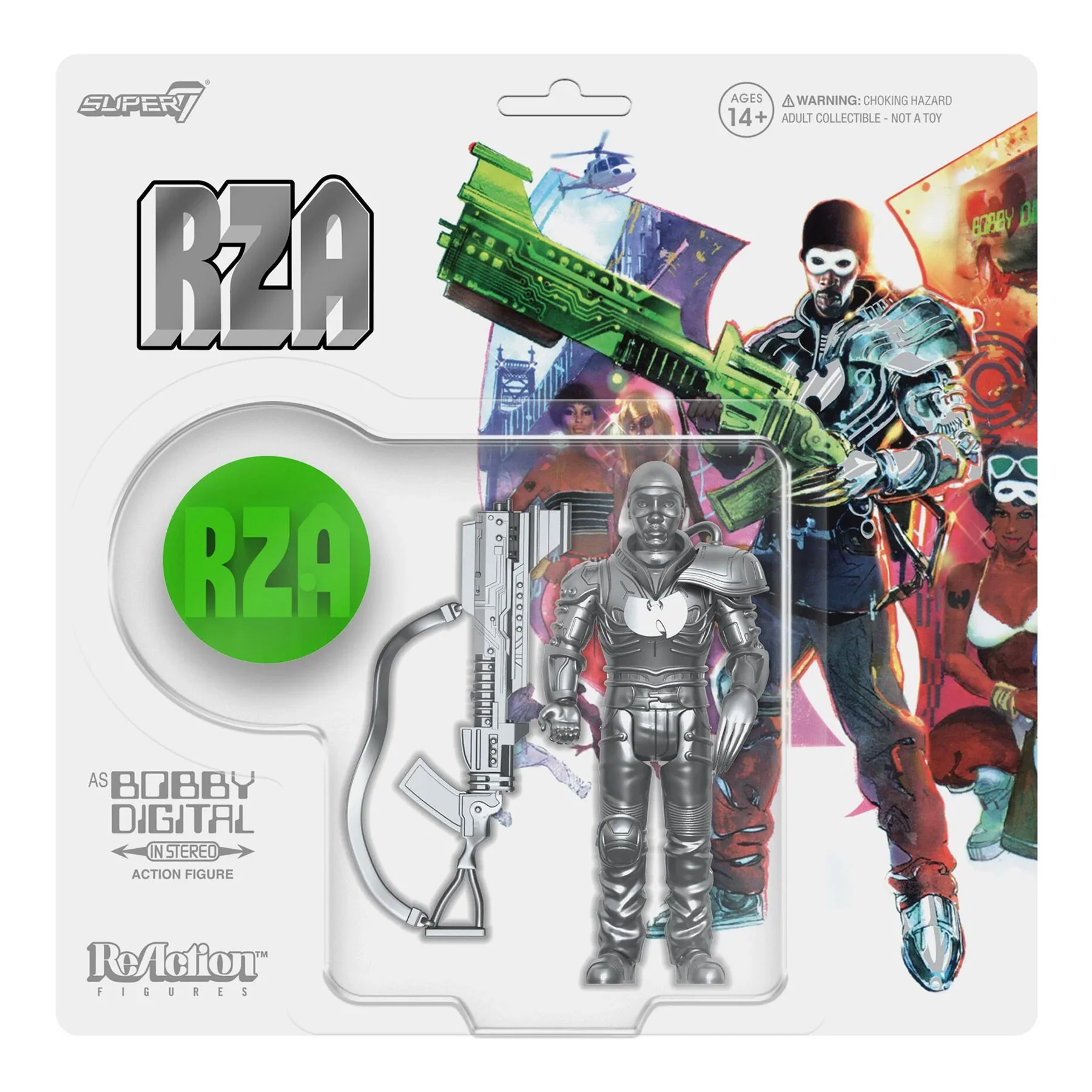 Super7: RZA Bobby Digital Wave 3 ReAction Figure Boxset w/ 7" Vinyl + 45 Adaptor - Image 4