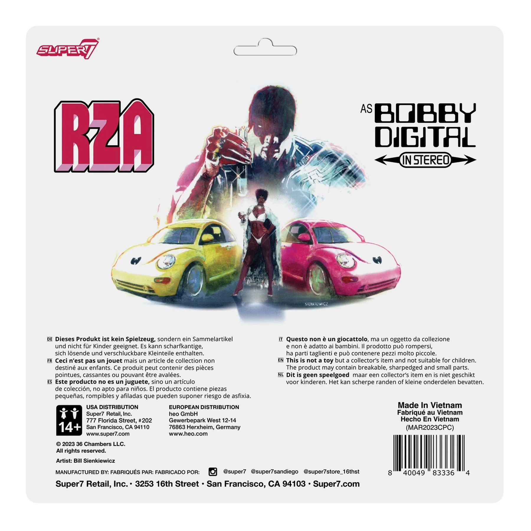 Super7: RZA Bobby Digital Wave 3 ReAction Figure Boxset w/ 7" Vinyl + 45 Adaptor - Image 5