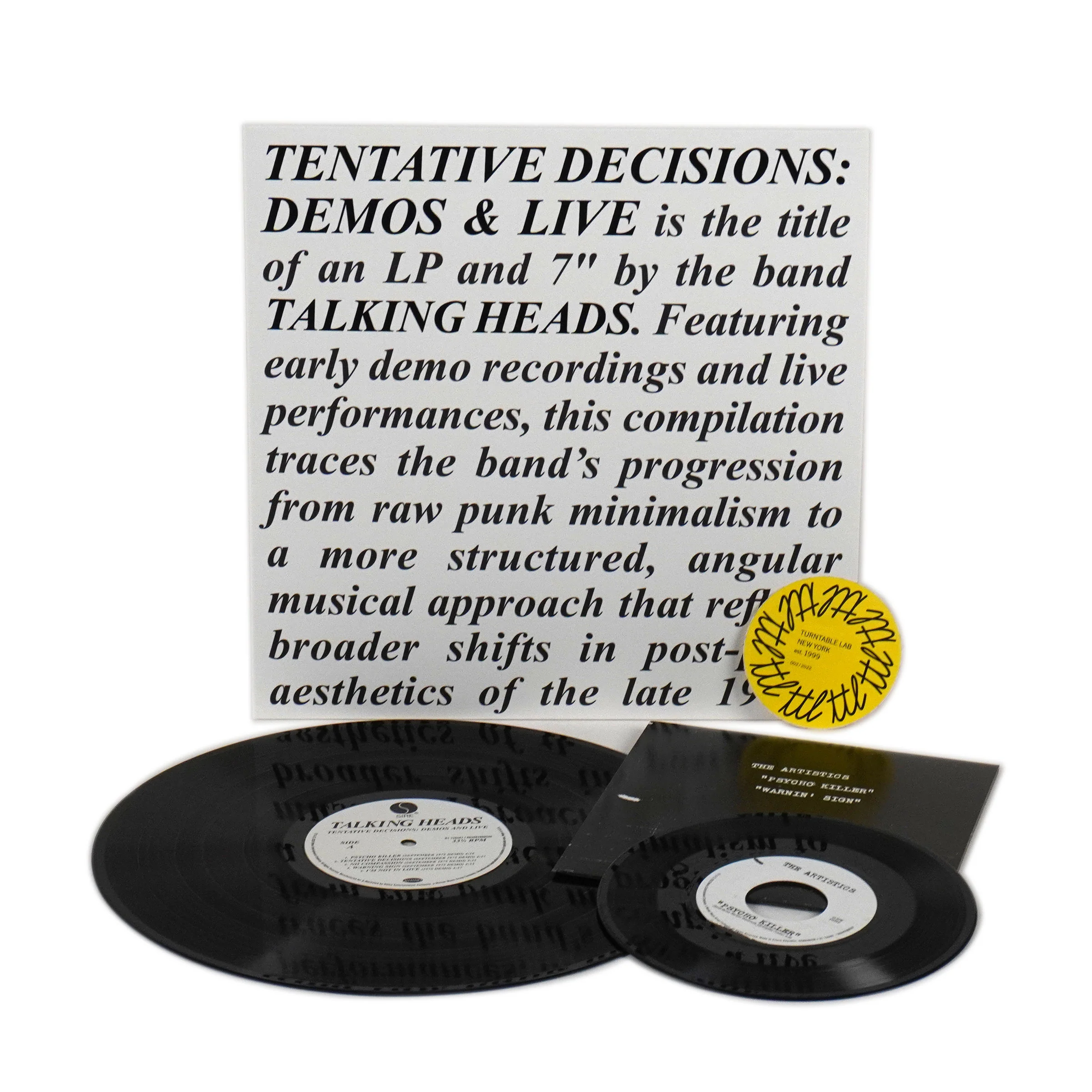 Talking Heads: Tentative Decisions - Demos & Live Vinyl LP+7" - Image 2