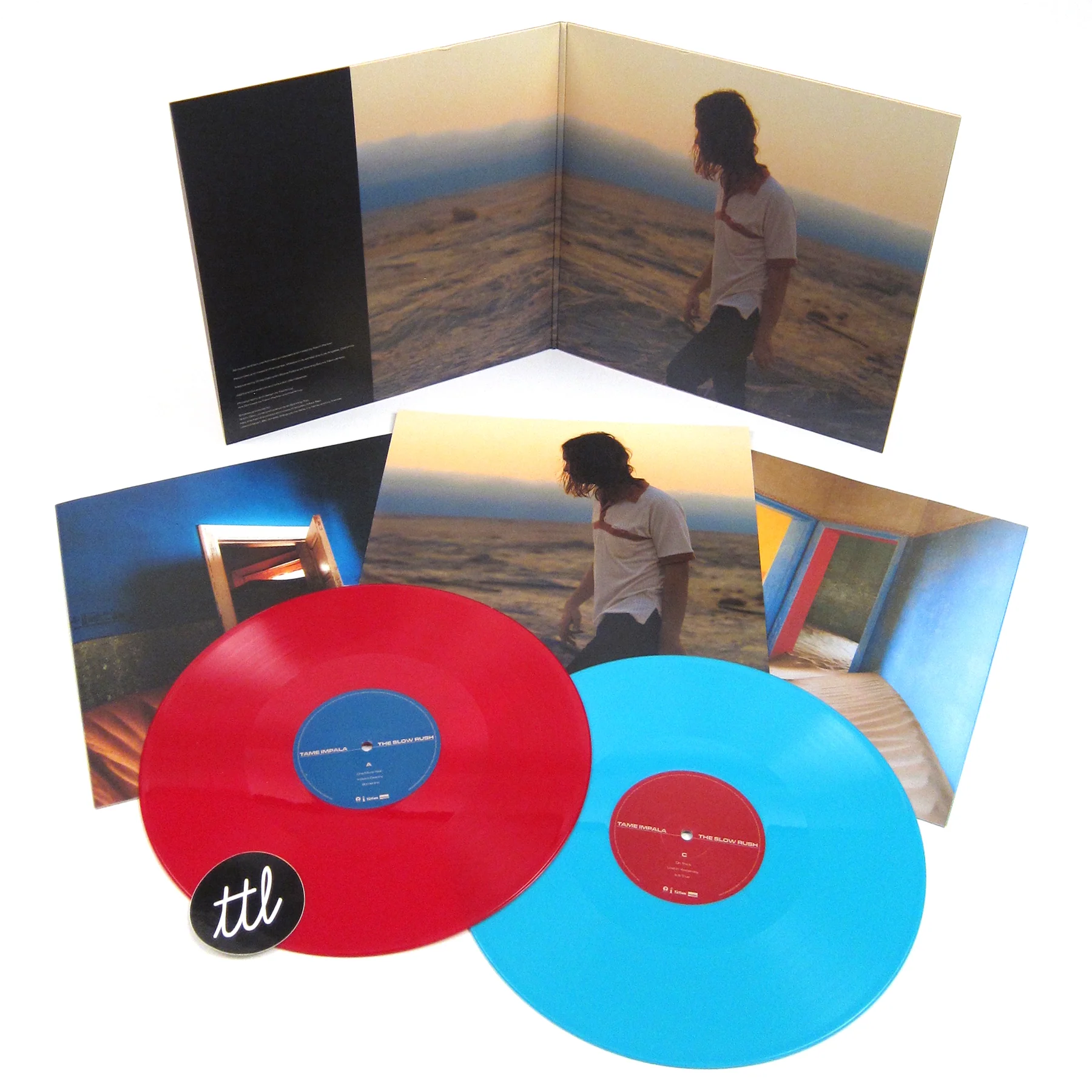 Tame Impala: The Slow Rush (180g, Indie Exclusive Red / Light Blue Colored Vinyl) Vinyl 2LP - Limit 1 Per Customer - Image 2