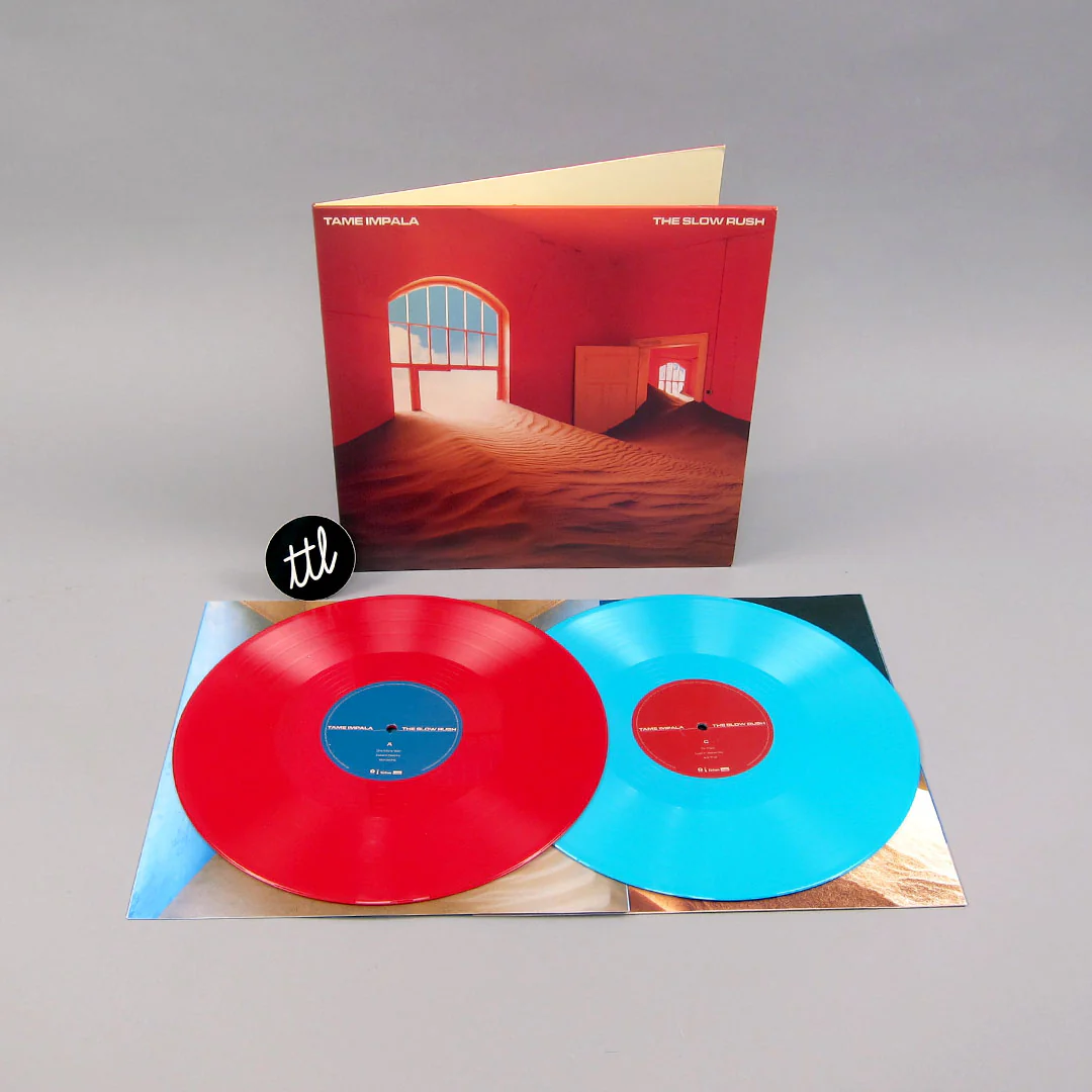 Tame Impala: The Slow Rush (180g, Indie Exclusive Red / Light Blue Colored Vinyl) Vinyl 2LP - Limit 1 Per Customer - Image 4