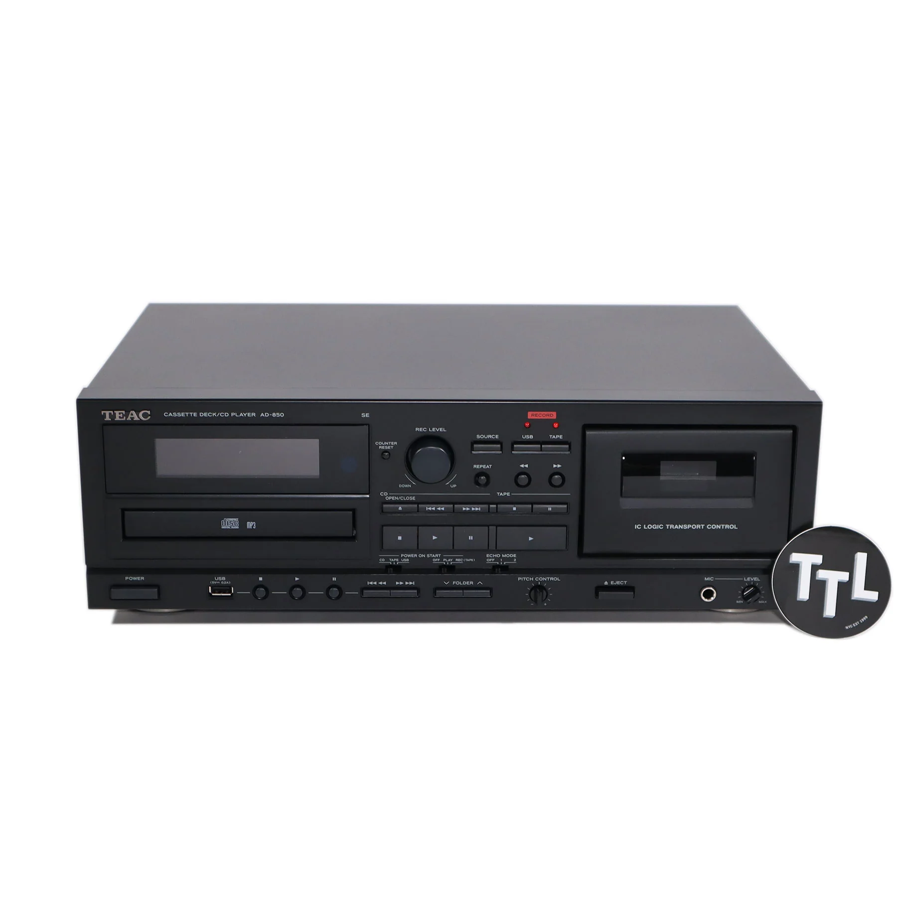 Teac: AD-850 Cassette Player / CD Player / USB Recorder (AD850SEB) - Black - Image 5