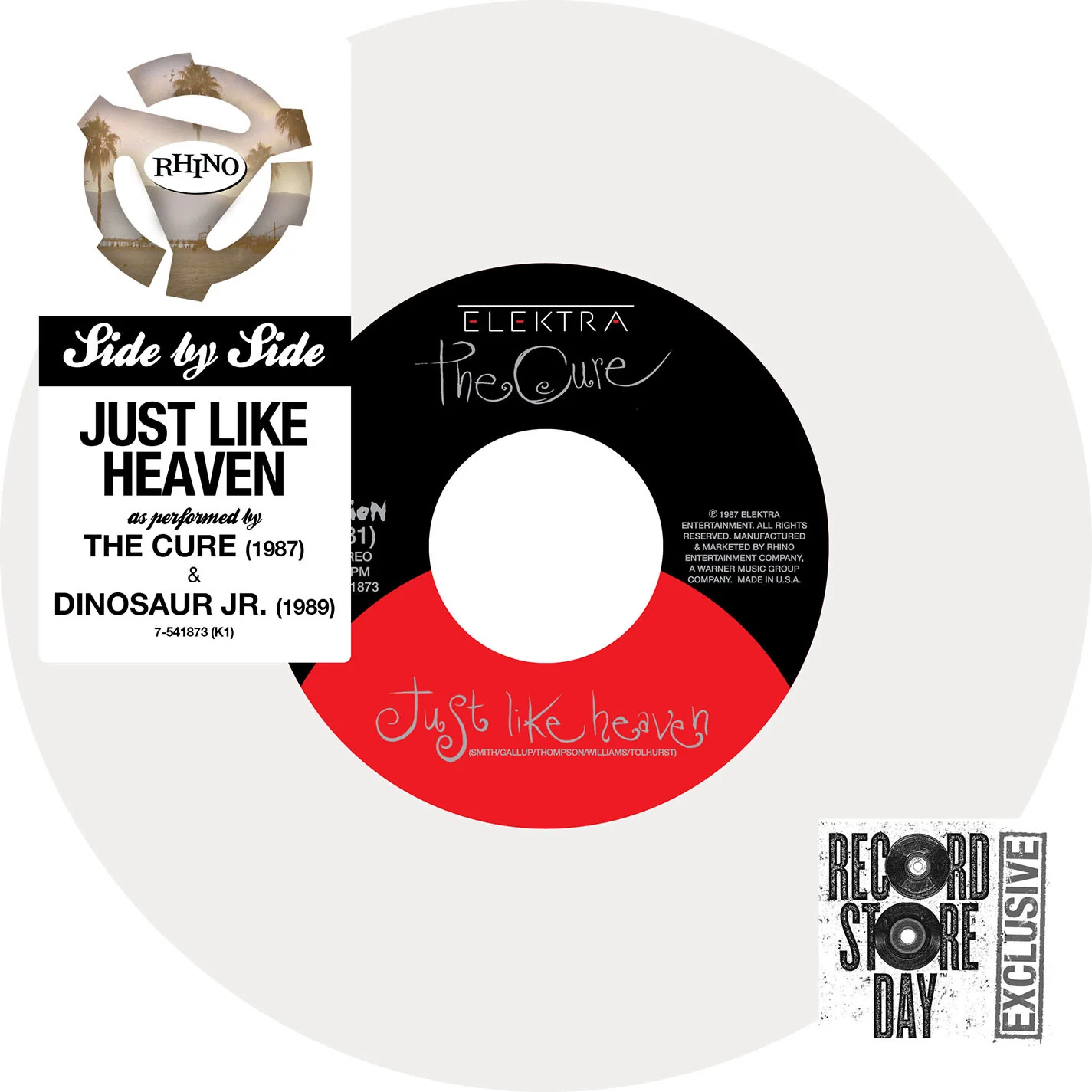 The Cure / Dinosaur Jr.: Side By Side - Just Like Heaven Vinyl 7" (Record Store Day 2014) - Image 2