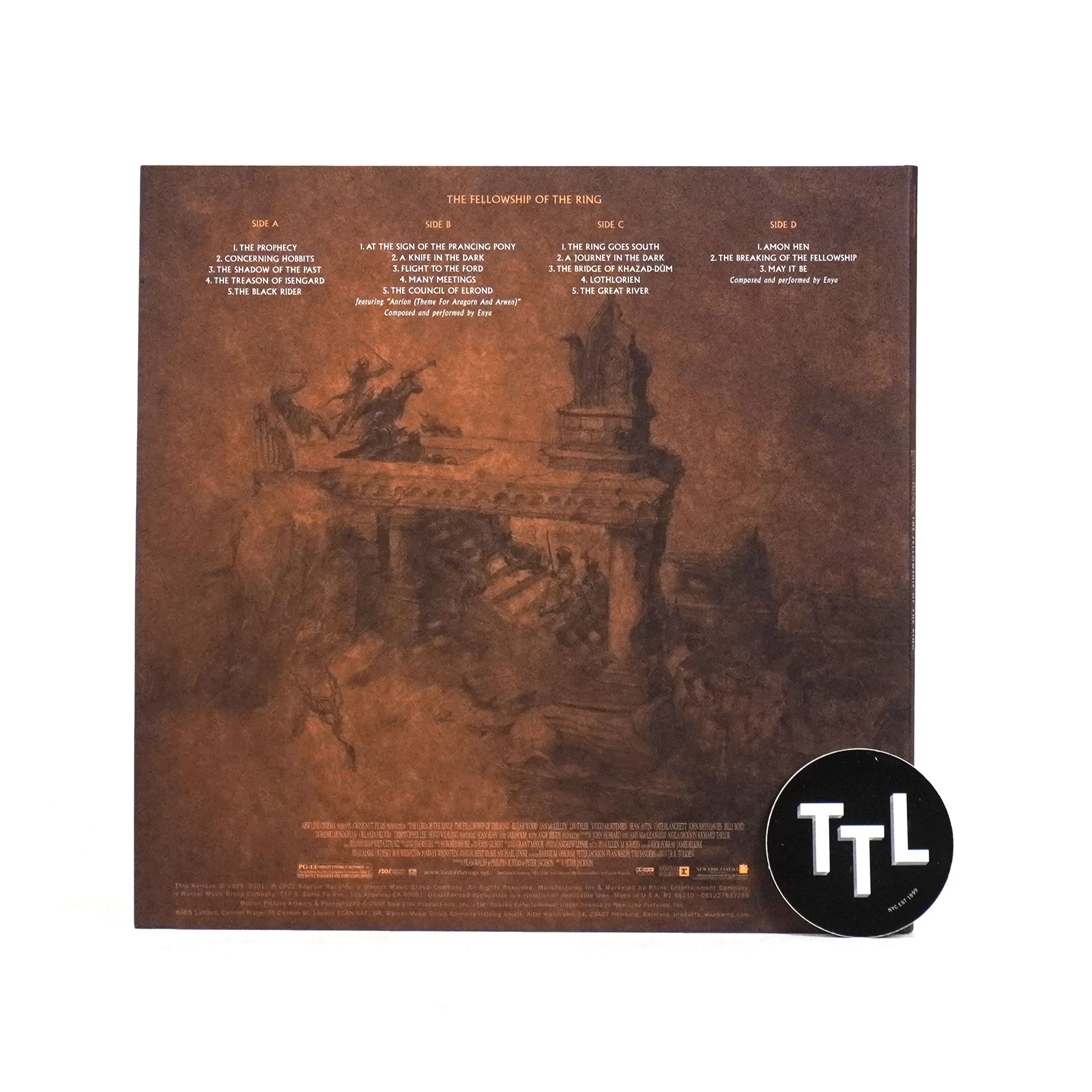 The Lord Of The Rings: Fellowship Of The Ring Soundtrack Vinyl 2LP - Image 3