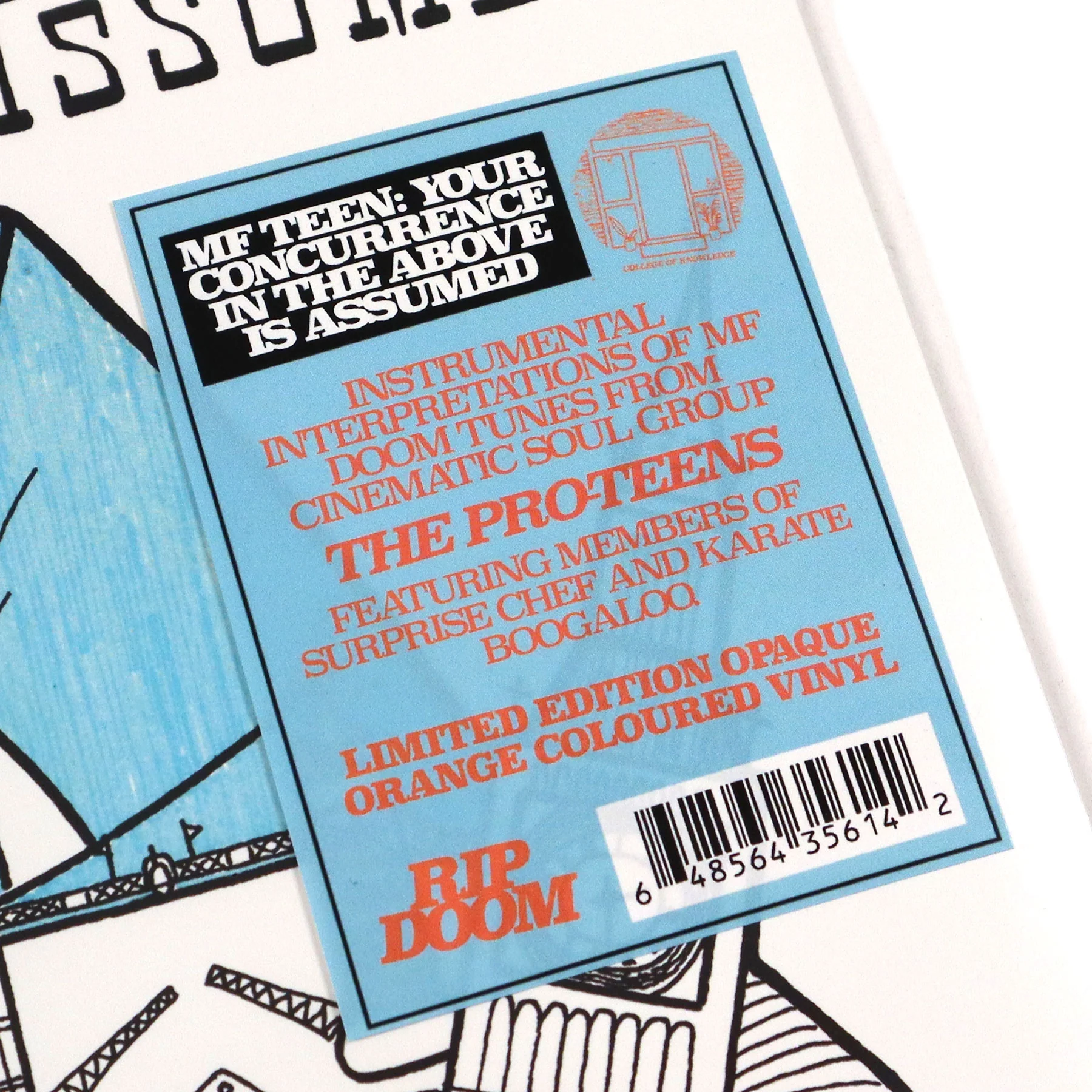 The Pro-Teens: MF TEEN - Your Concurrence In The Above Is Assumed (MF Doom Covers) (Colored Vinyl) Vinyl LP - Image 4