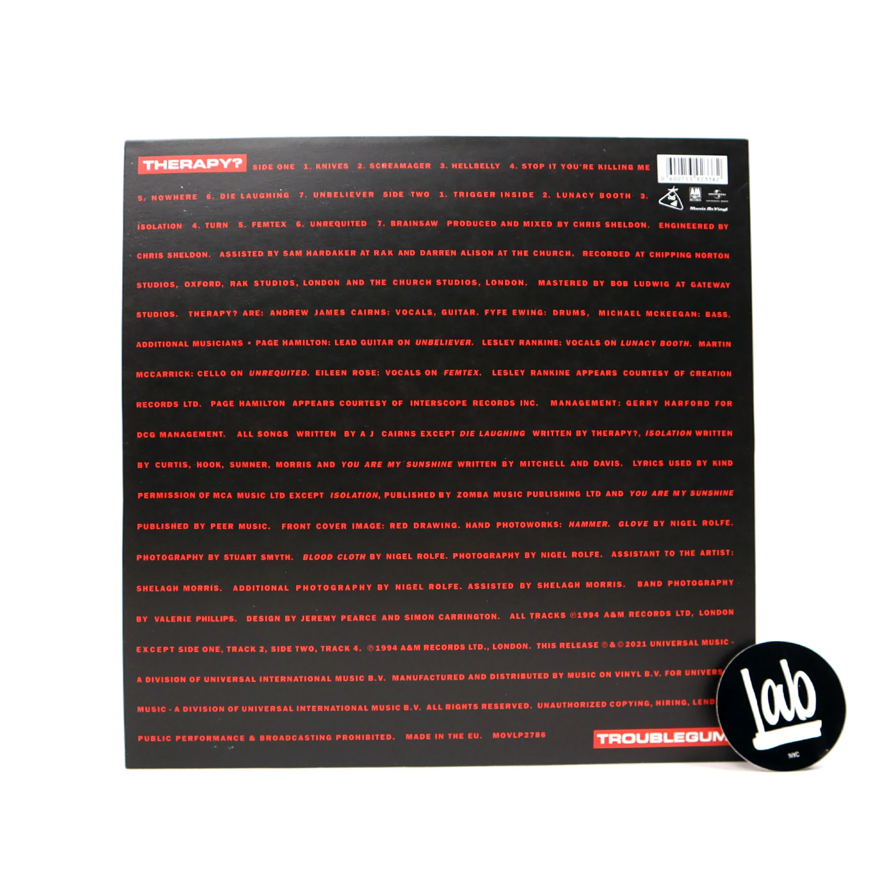 Therapy: Troublegum (Music On Vinyl 180g) Vinyl LP - Image 3