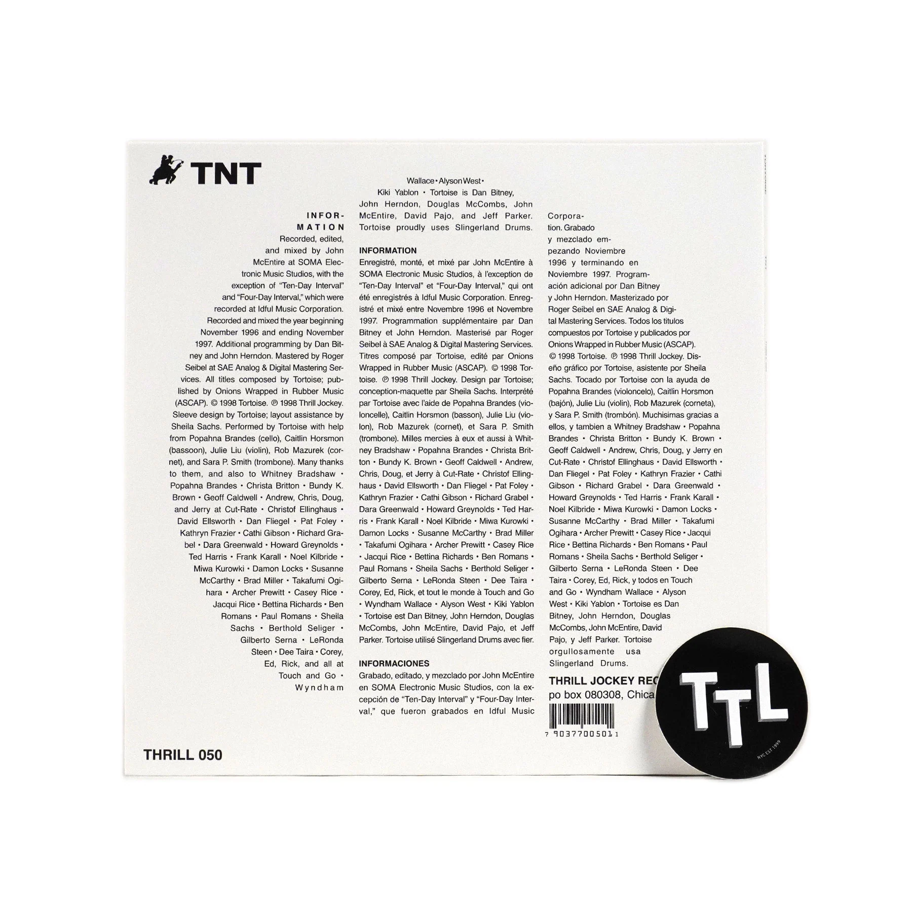 Tortoise: TNT (Clear Colored Vinyl) Vinyl 2LP - Image 3