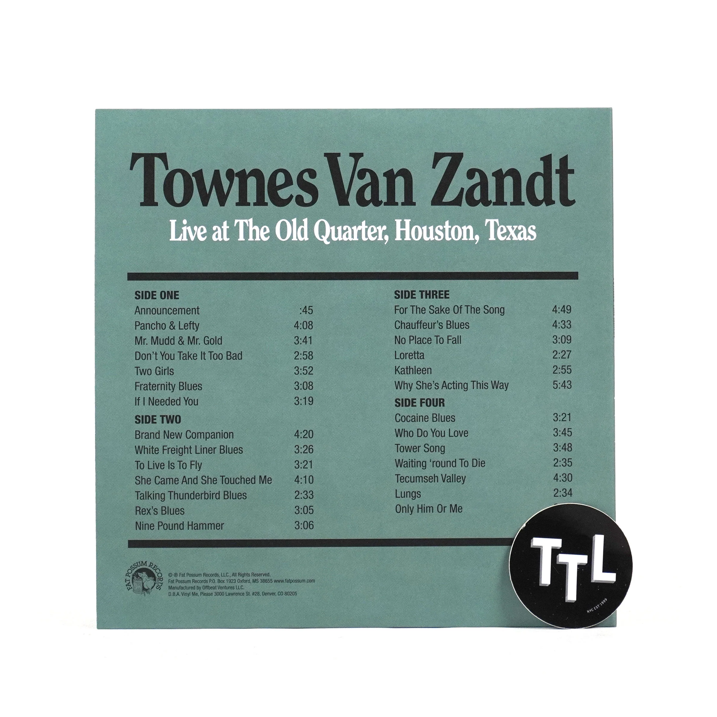 Townes Van Zandt: Live At The Old Quarter (Galaxy Colored Vinyl) Vinyl 2LP - Image 3