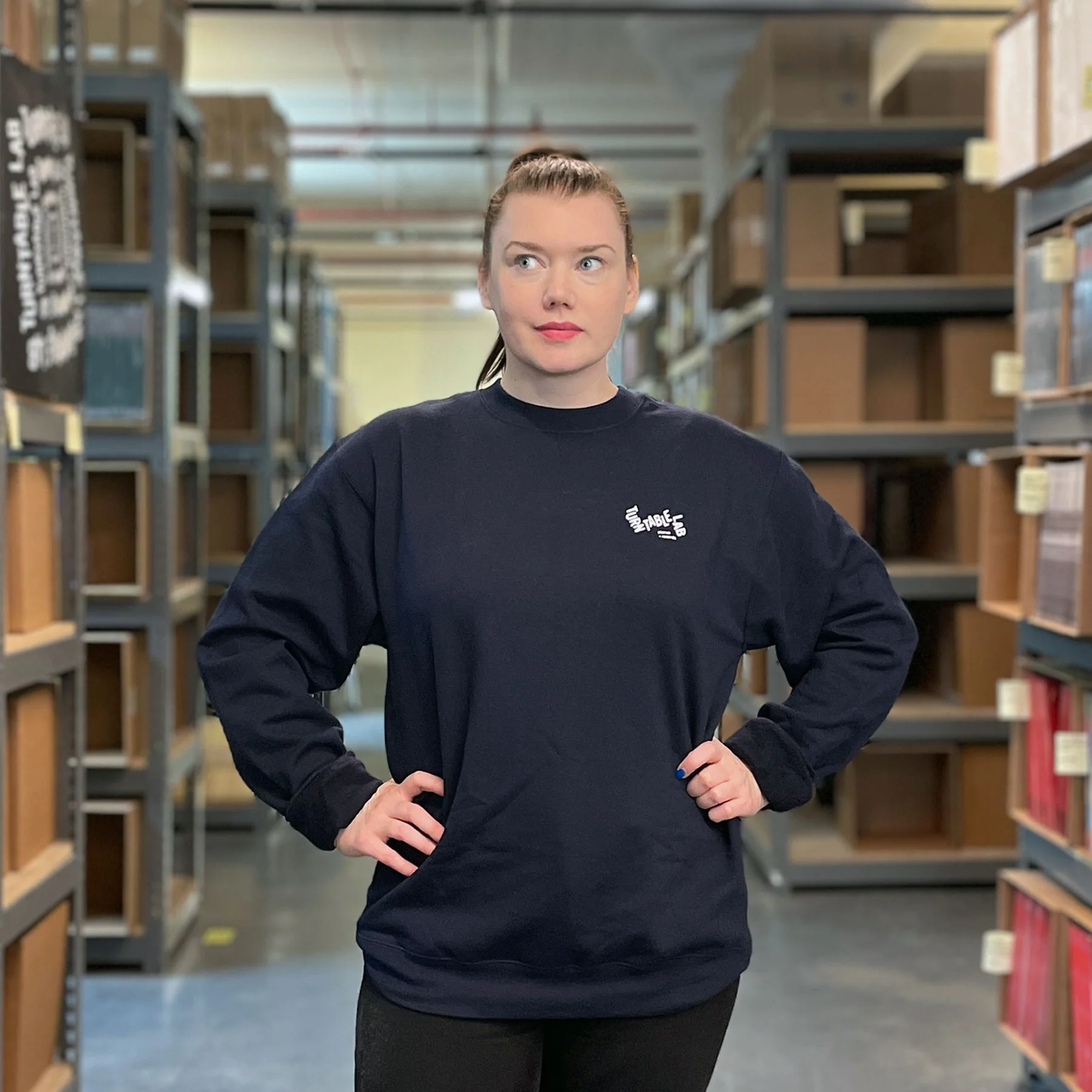 Turntable Lab: Stereo + Records 02 Crewneck Sweatshirt - Image 4