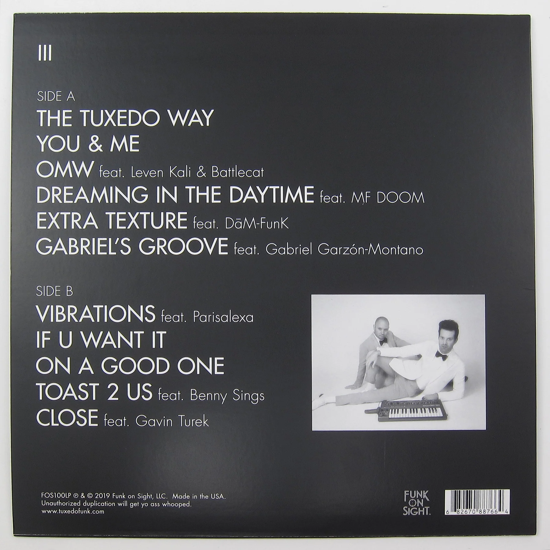 Tuxedo: Tuxedo III (Mayer Hawthorne & Jake One) Vinyl LP - Image 3