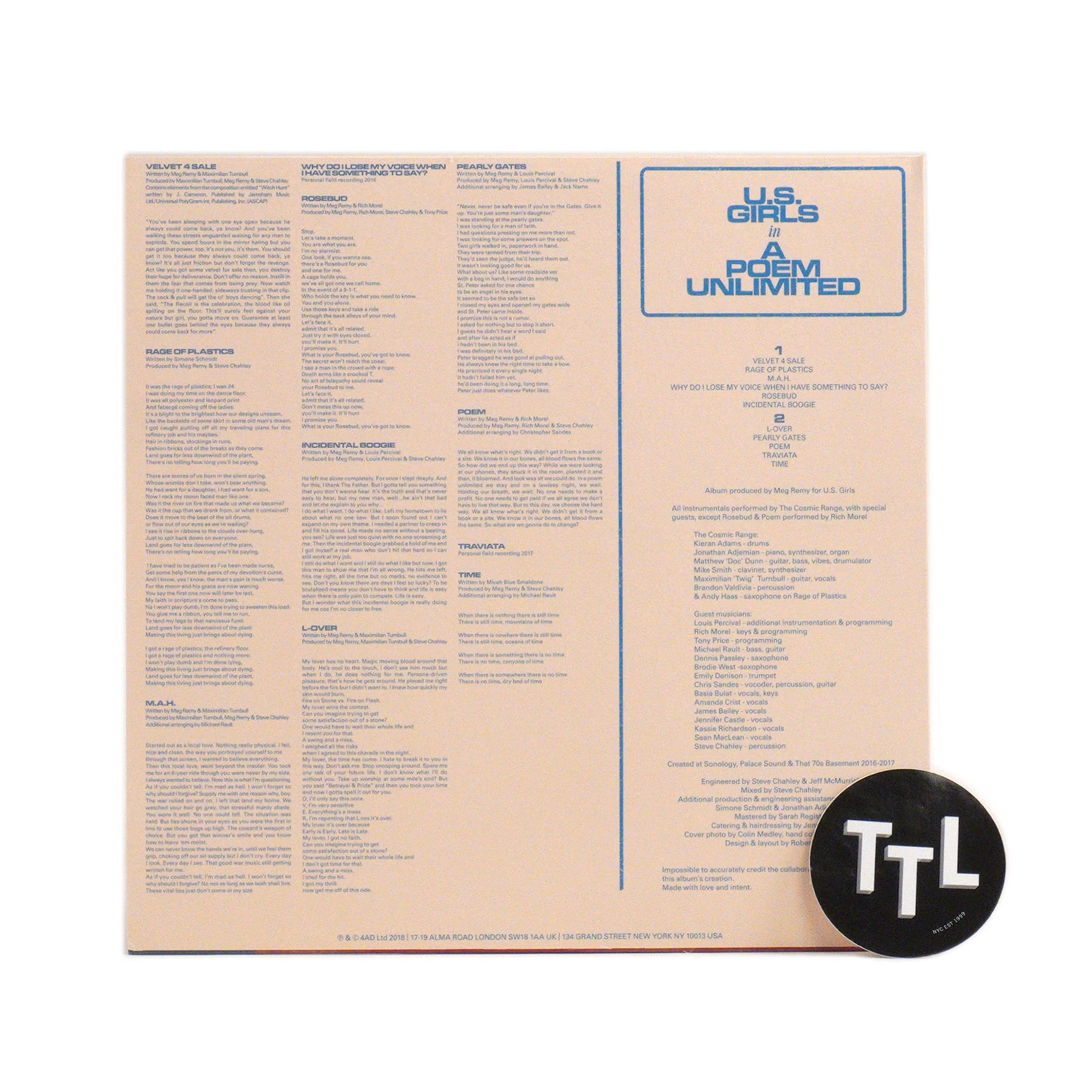 U.S. Girls: In A Poem Unlimited Vinyl LP - Image 2