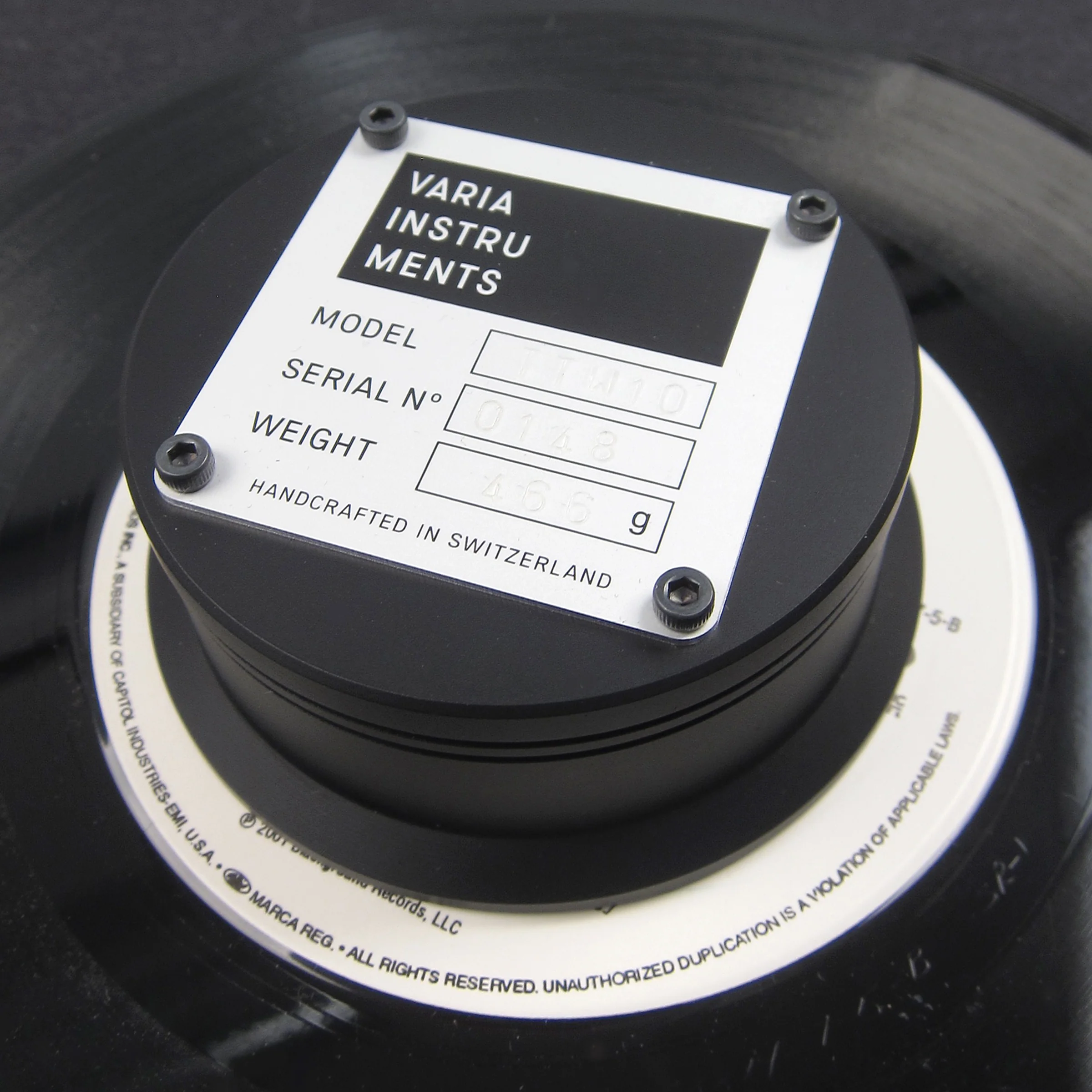 Varia Instruments: TTW10 Turntable Weight for 12" + 7" Records - Image 4