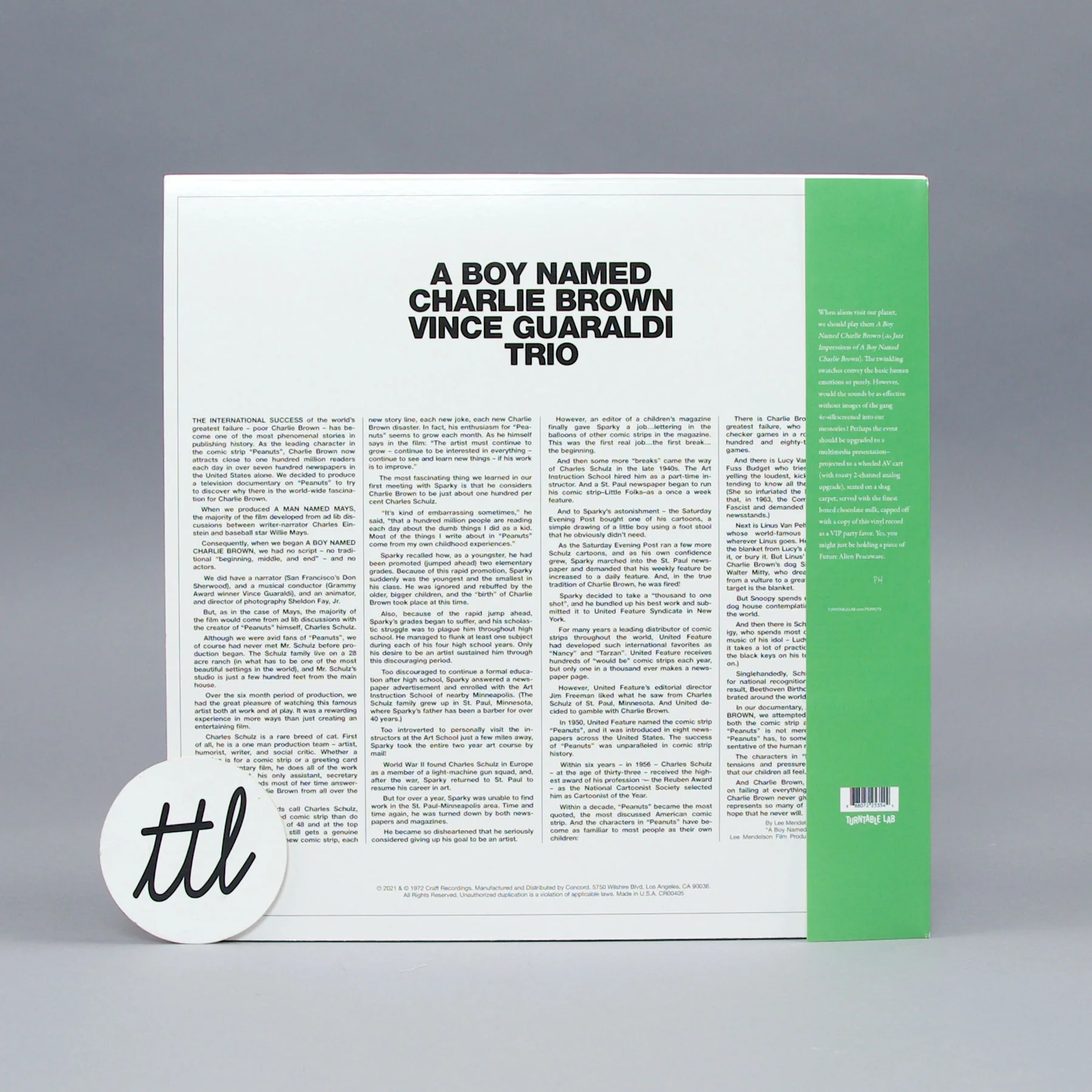 Vince Guaraldi: A Boy Named Charlie Brown (Colored Vinyl) Vinyl LP - Turntable Lab Exclusive - Image 3