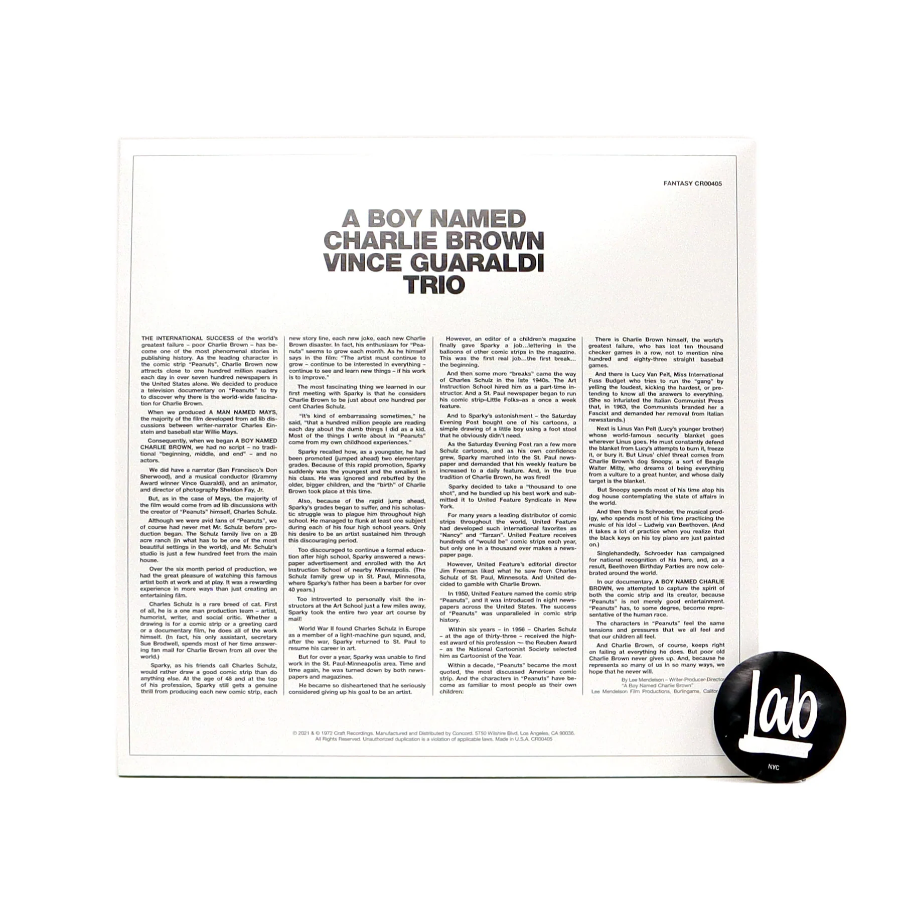 Vince Guaraldi: A Boy Named Charlie Brown Vinyl LP - Image 3