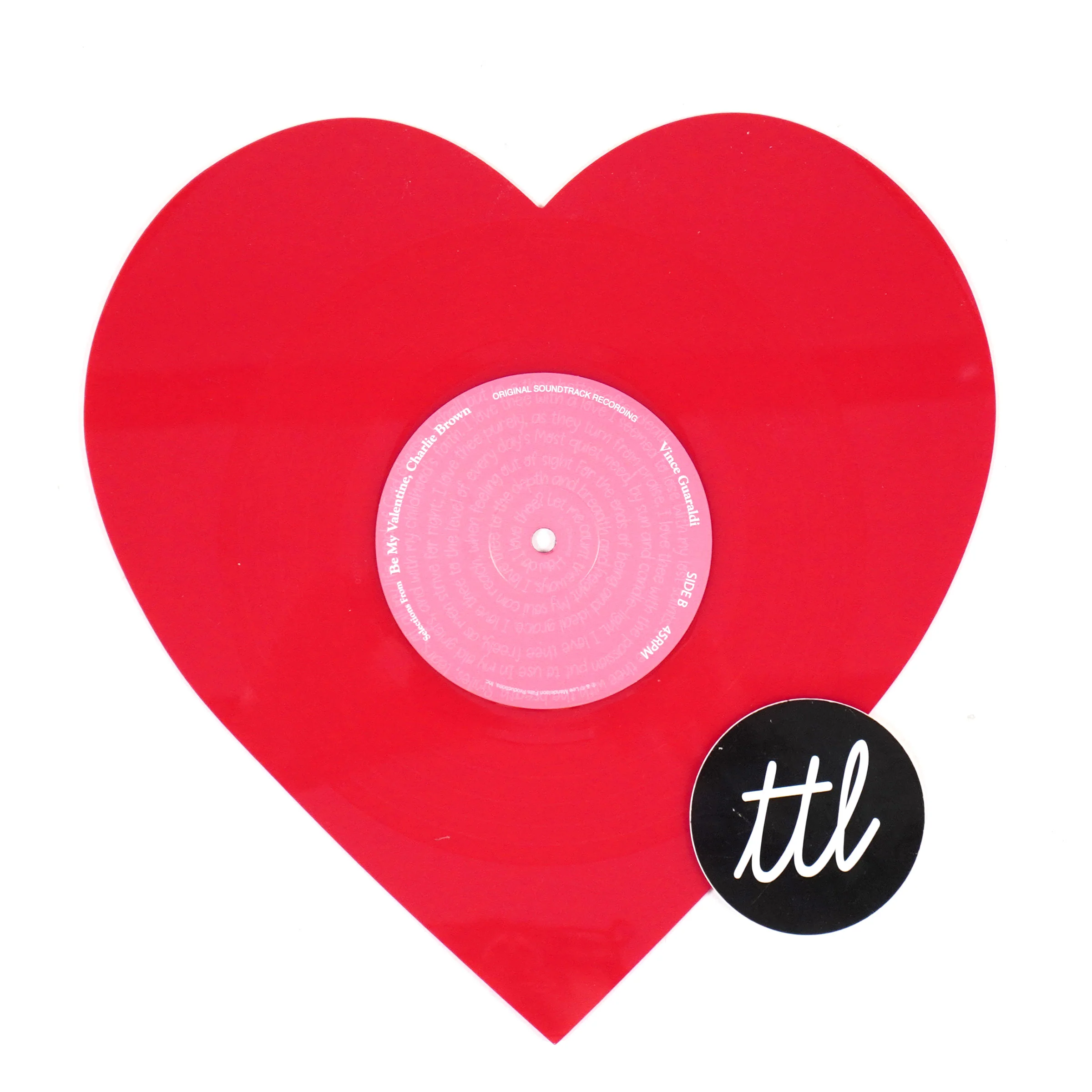 Vince Guaraldi: Be My Valentine, Charlie Brown (Heart Shaped Colored Vinyl) Vinyl 12" - Image 2