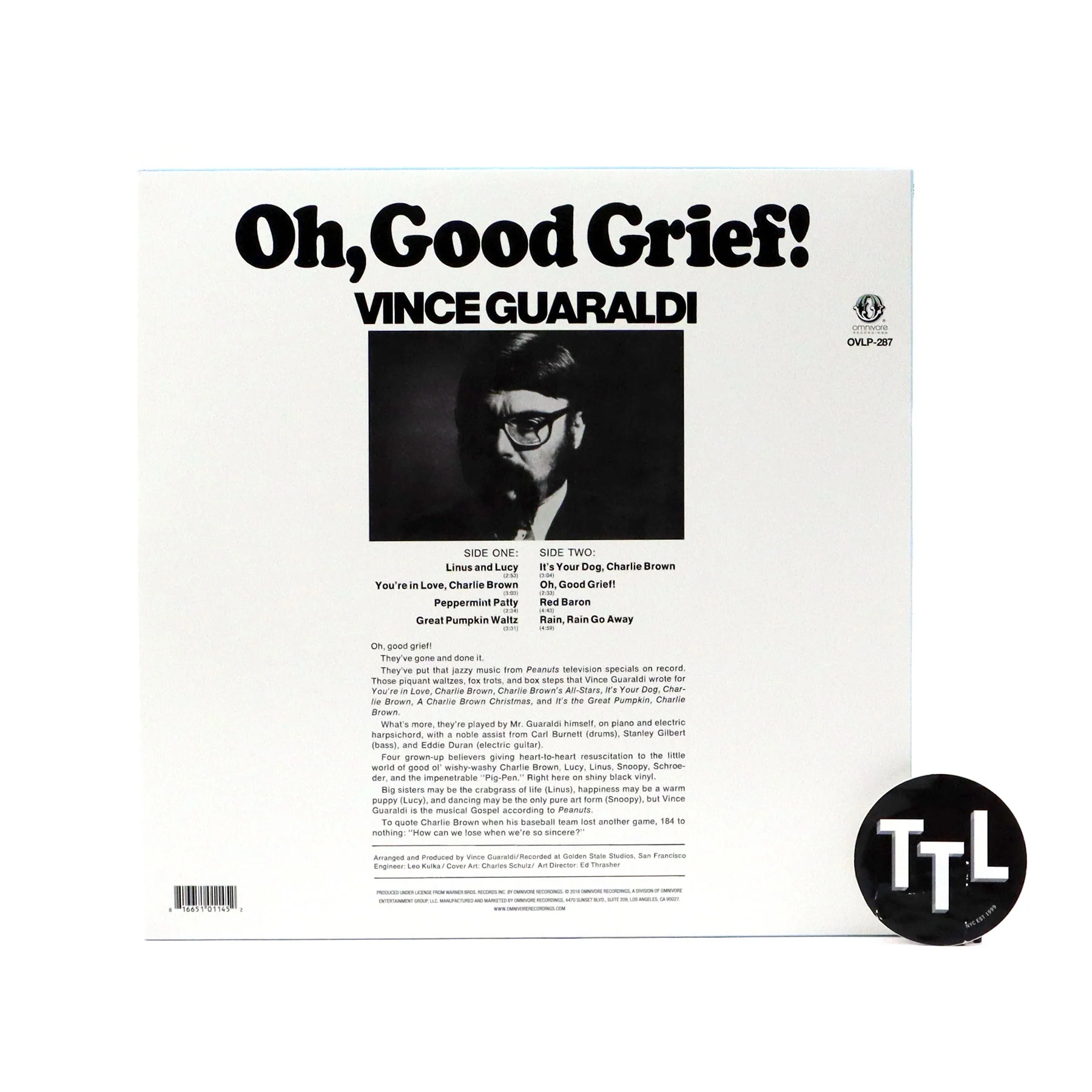 Vince Guaraldi: Oh, Good Grief! (Peanuts) Vinyl LP - Image 2