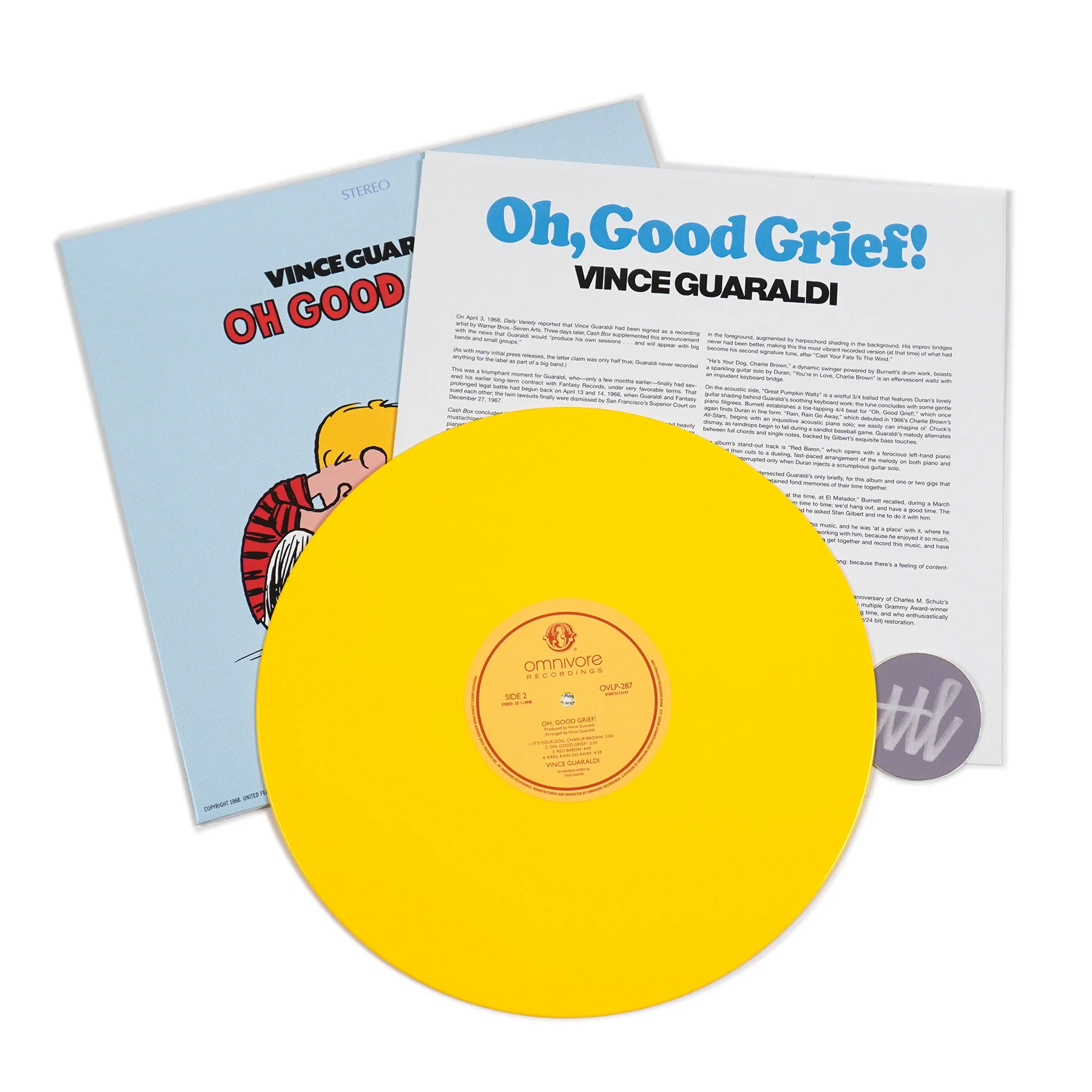 Vince Guaraldi: Oh, Good Grief! (Peanuts, Yellow Colored Vinyl) Vinyl LP - Image 2