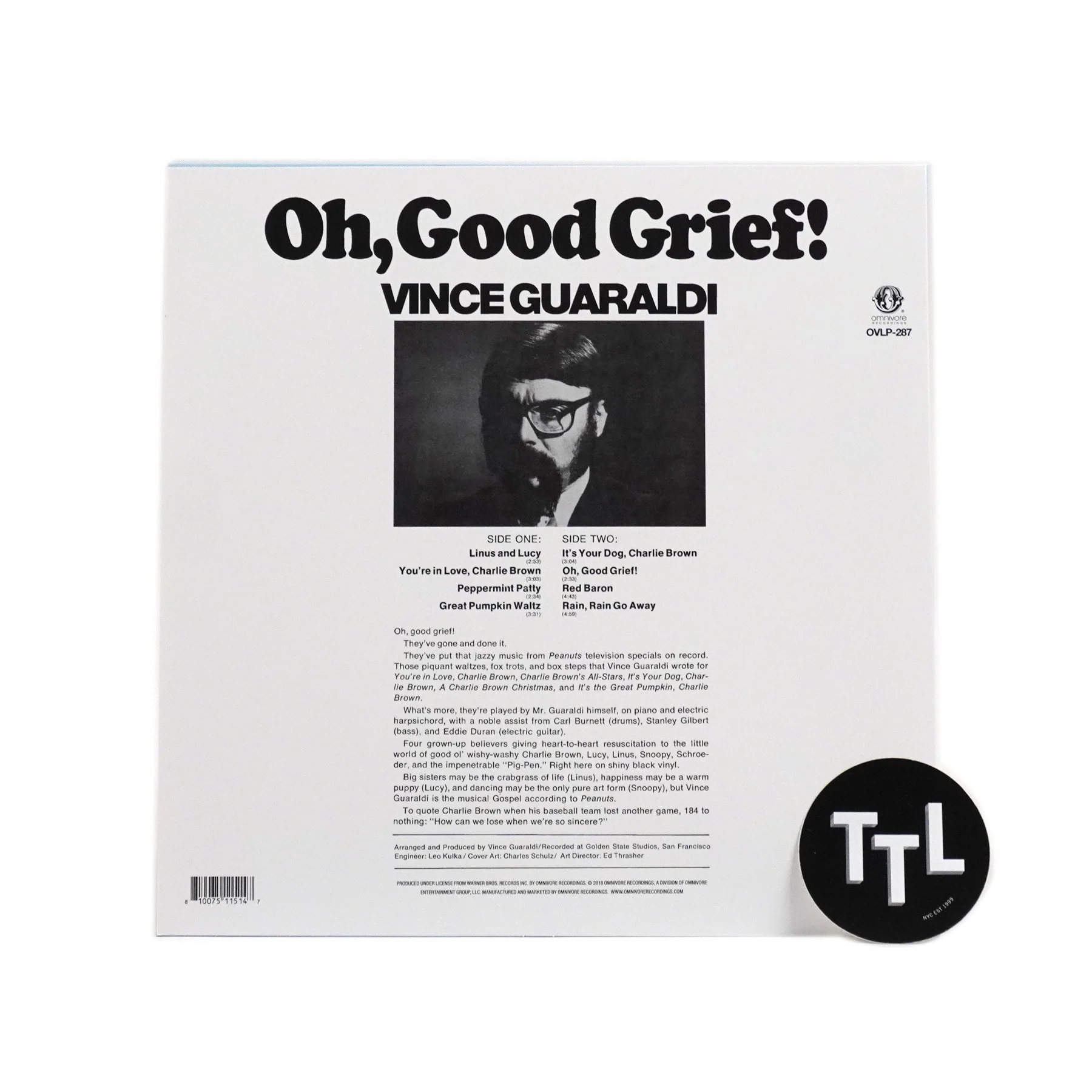 Vince Guaraldi: Oh, Good Grief! (Peanuts, Yellow Colored Vinyl) Vinyl LP - Image 3