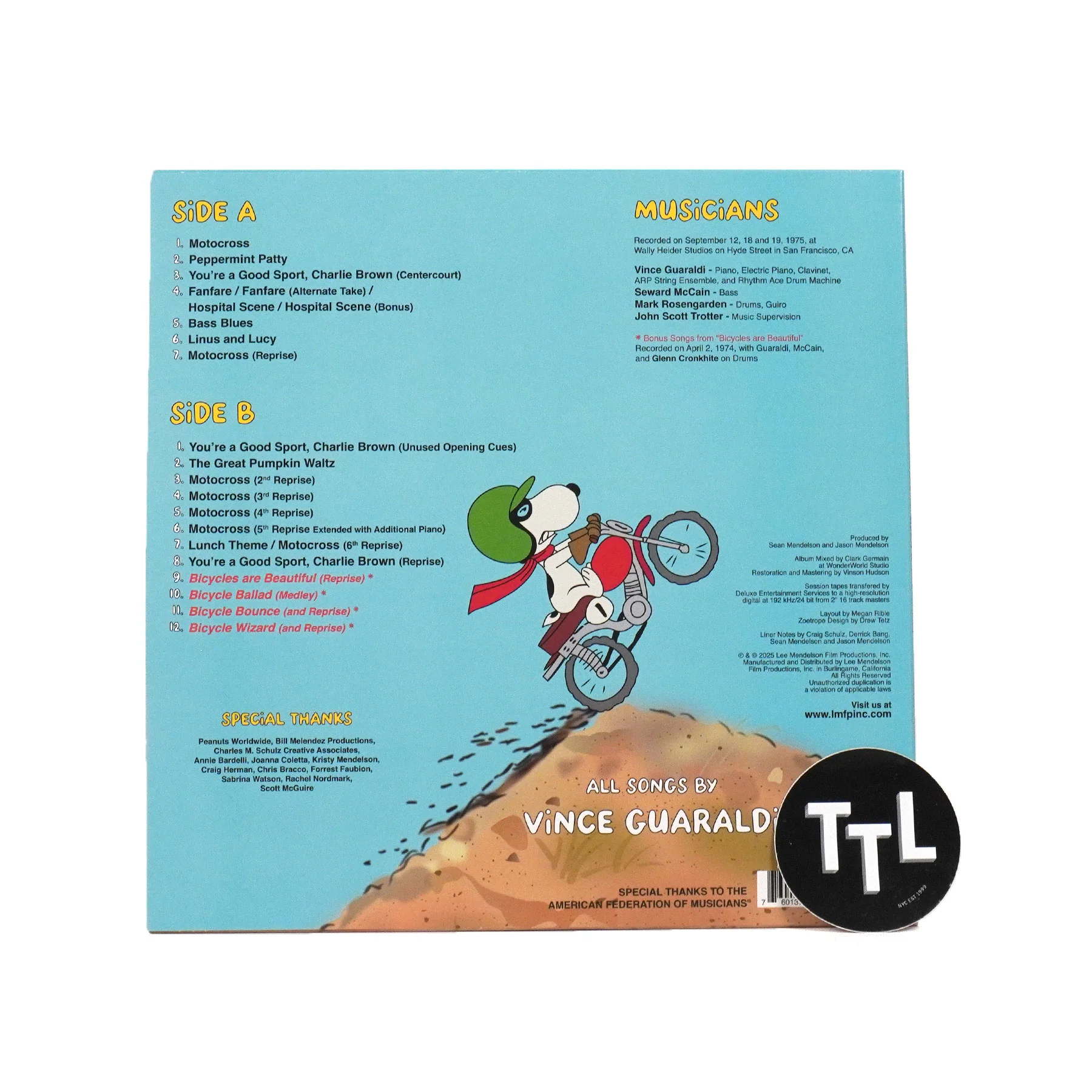 Vince Guaraldi: You're A Good Sport, Charlie Brown Original Soundtrack (Zoetropic) Vinyl LP - Image 3