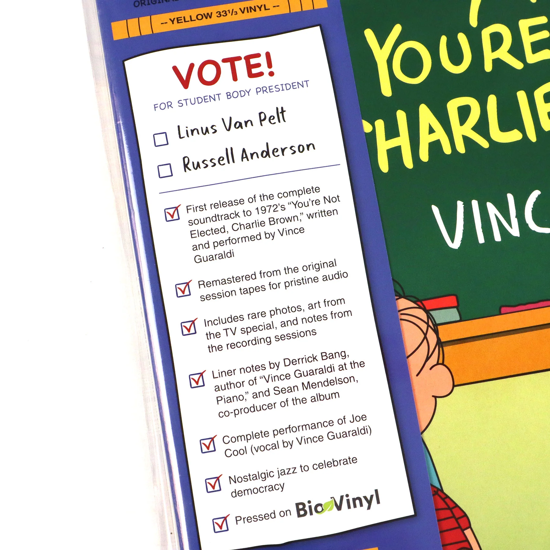 Vince Guaraldi: You're Not Elected, Charlie Brown (Indie Exclusive Colored Vinyl) Vinyl LP - Image 4