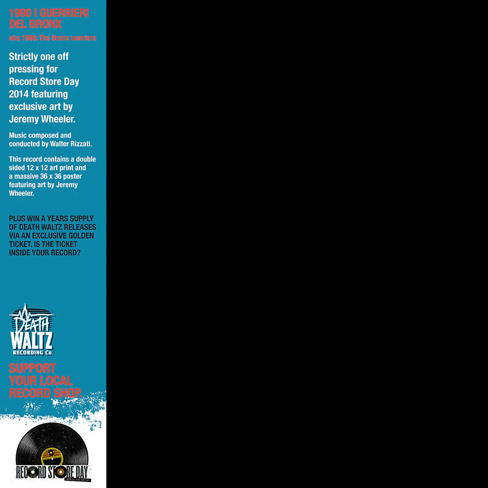 Walter Rizzati: 1990 I Guerrieri Del Bronx aka The Bronx Warriors Vinyl LP (Record Store Day 2014)