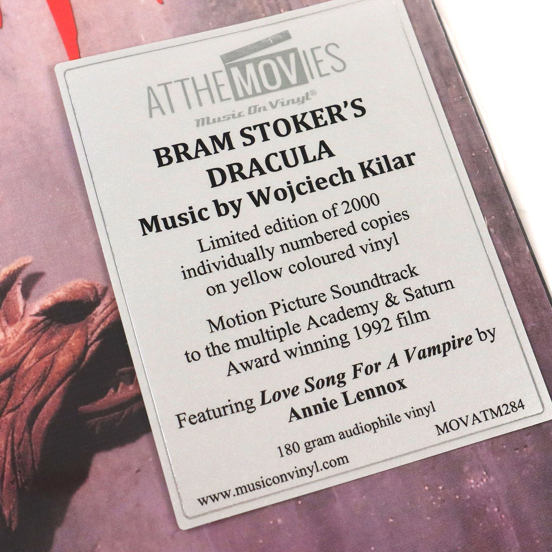 Wojciech Kilar: Bram Stoker's Dracula Soundtrack (180g, Yellow Colored Vinyl) Vinyl LP - Image 4