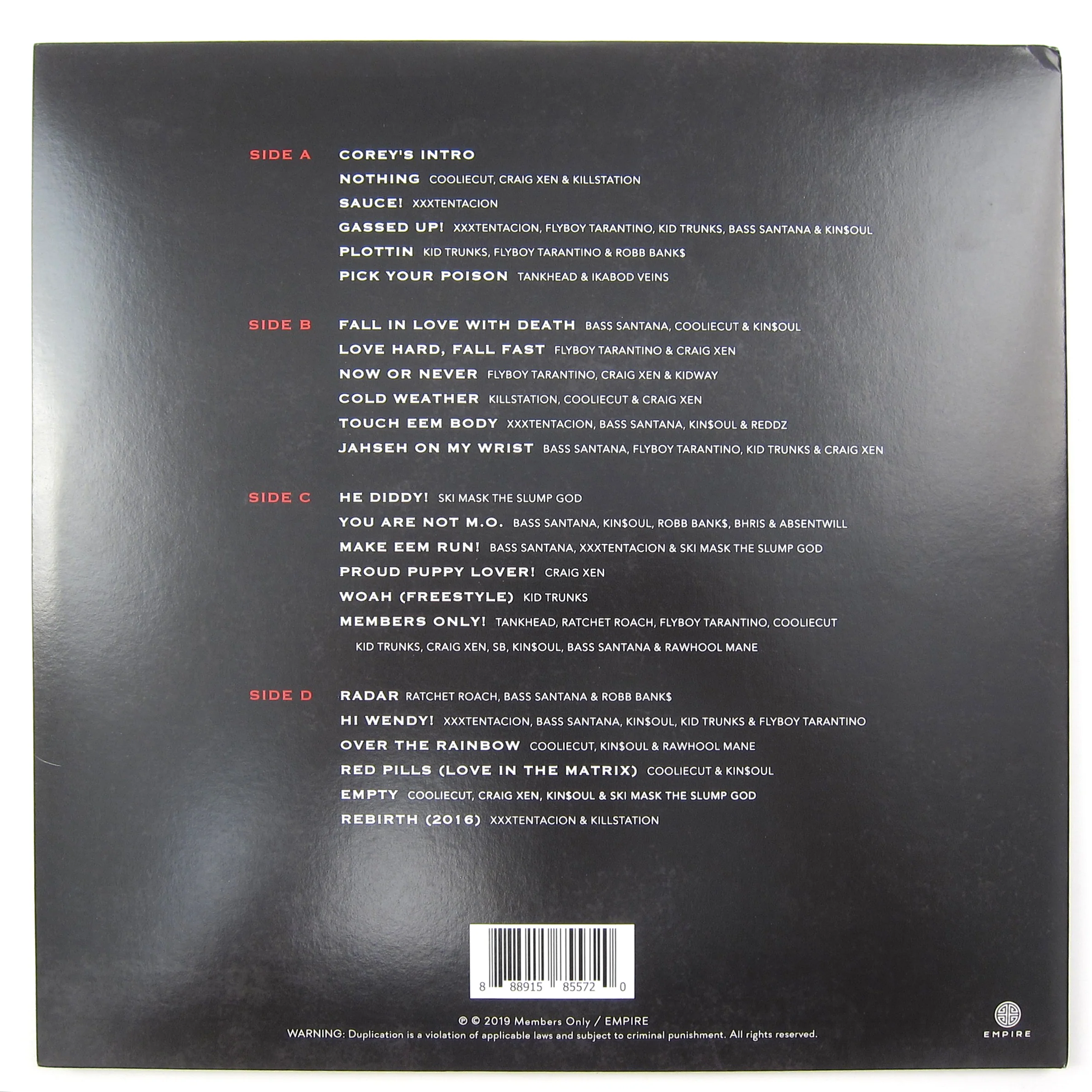 Xxxtentacion: Members Only Vol.4 (Pic Disc) Vinyl 2LP - Image 3